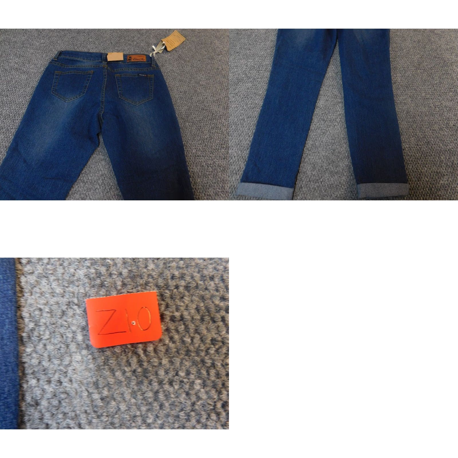 Denime Vins Me Jeans Women 9 Blue Straight Cuffed Denim Zip Zipper Regular Inseam 25 Classic Color: Blue Pattern: Solid Size 9 Size 30" / US 8 / IT 44 - 9 Thumbnail