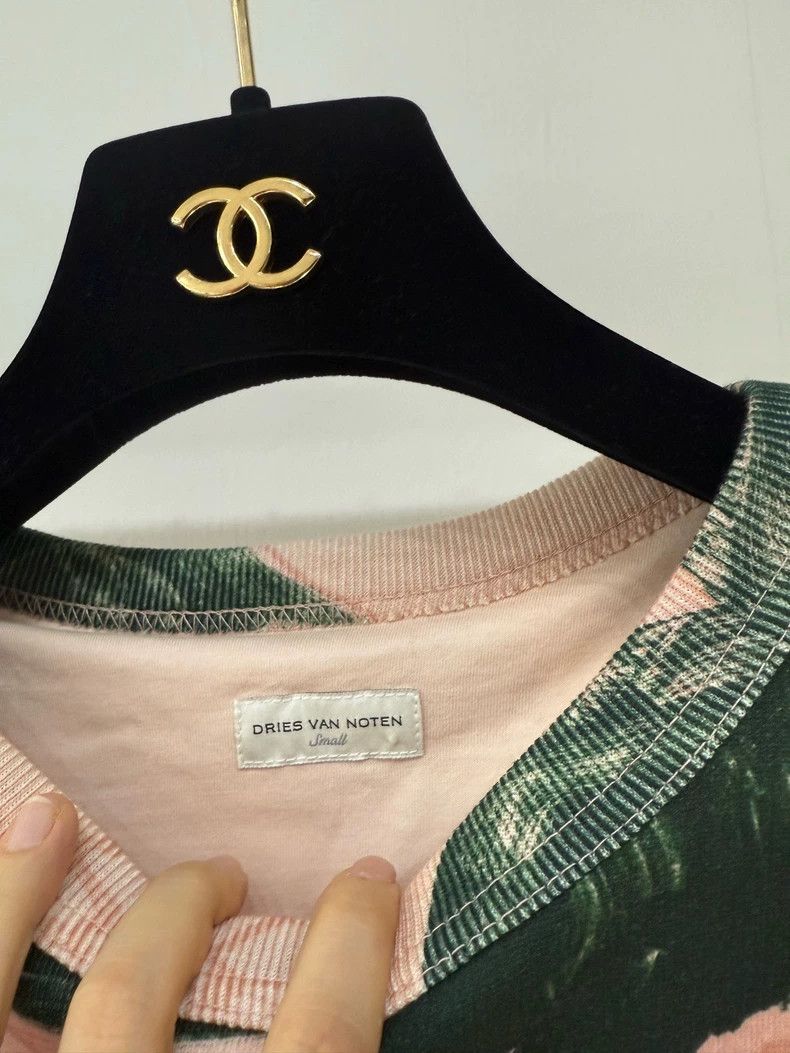 Dries Van Noten DRIES VAN NOTEN Pink ink-wash floral pleated sweatshirt Size S / US 4 / IT 40 - 3 Thumbnail
