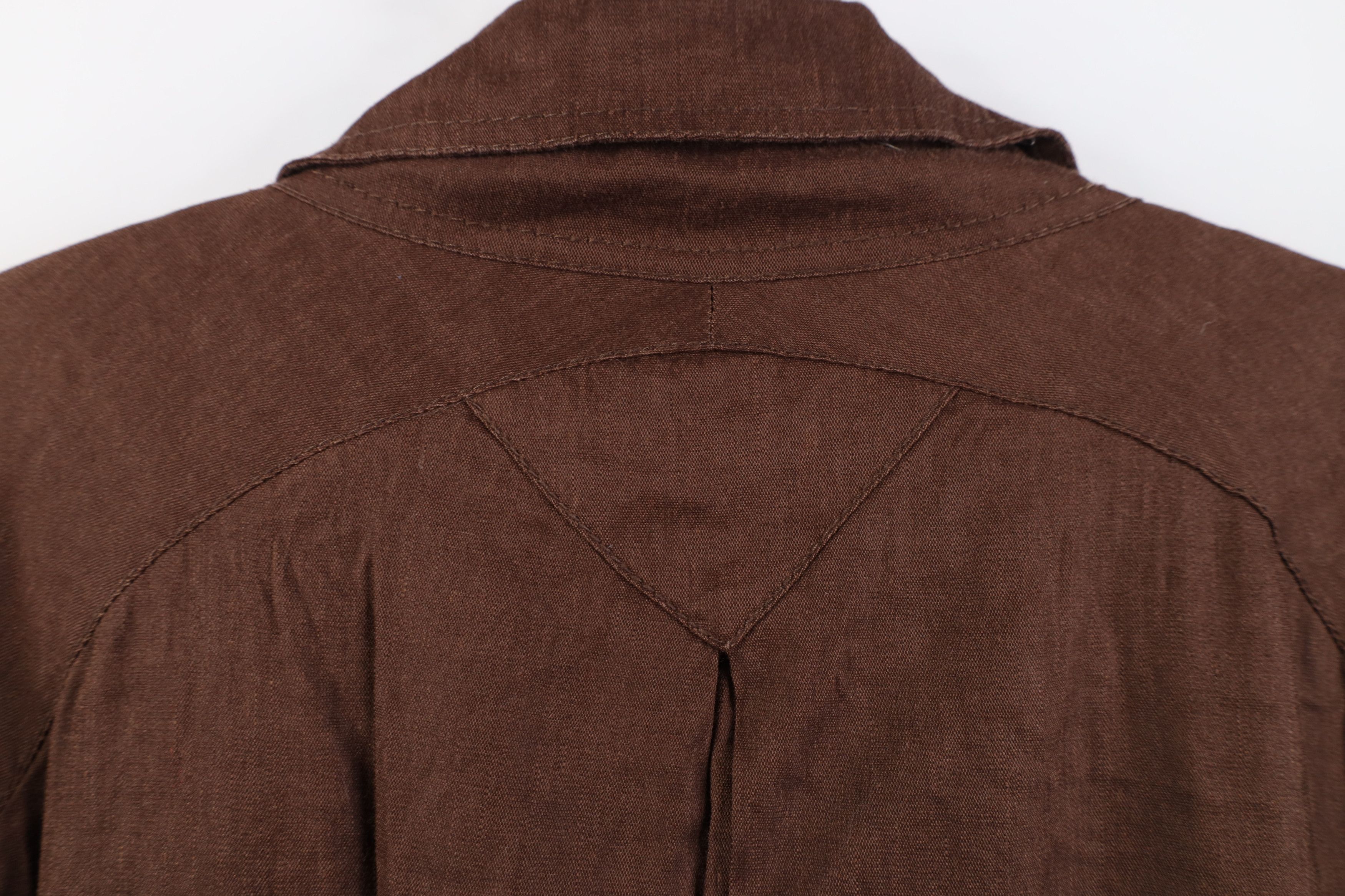 Vintage Vintage 90s Y2K Cache Flared Sleeve Linen Jacket Brown Size M / US 6-8 / IT 42-44 - 13 Thumbnail