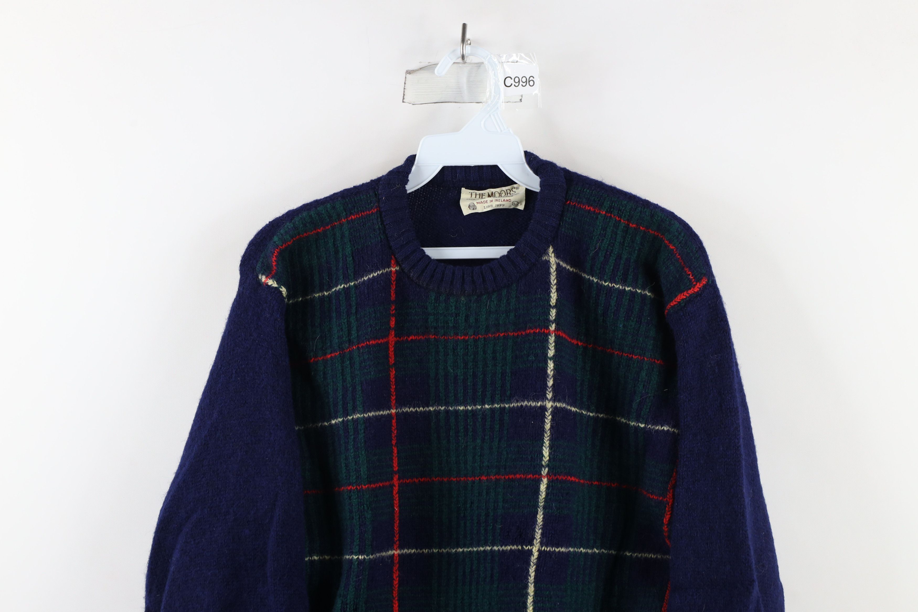 Vintage Vintage 70s Lord Jeff Spun Wool Knit Crewneck Sweater Plaid Size US L / EU 52-54 / 3 - 2 Thumbnail