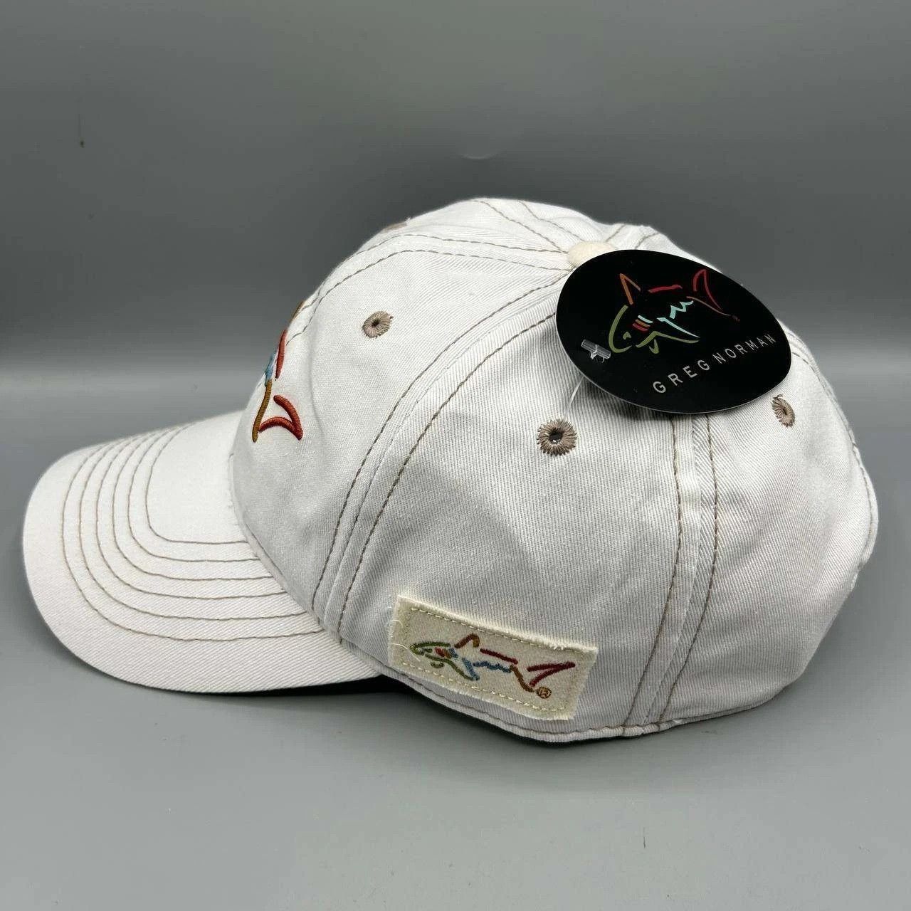 Greg Norman Greg Norman Golf Hat Men White Embroidered Strap Back Cotton Size ONE SIZE - 6 Thumbnail