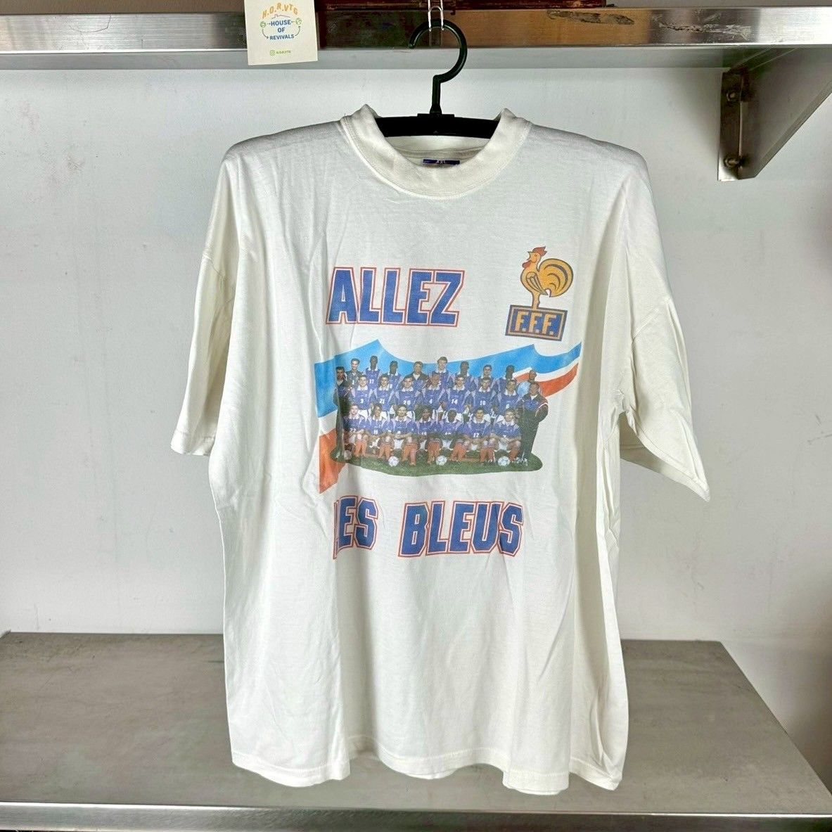90s France Allez Les Blues Soccer National Team XL T-shirt