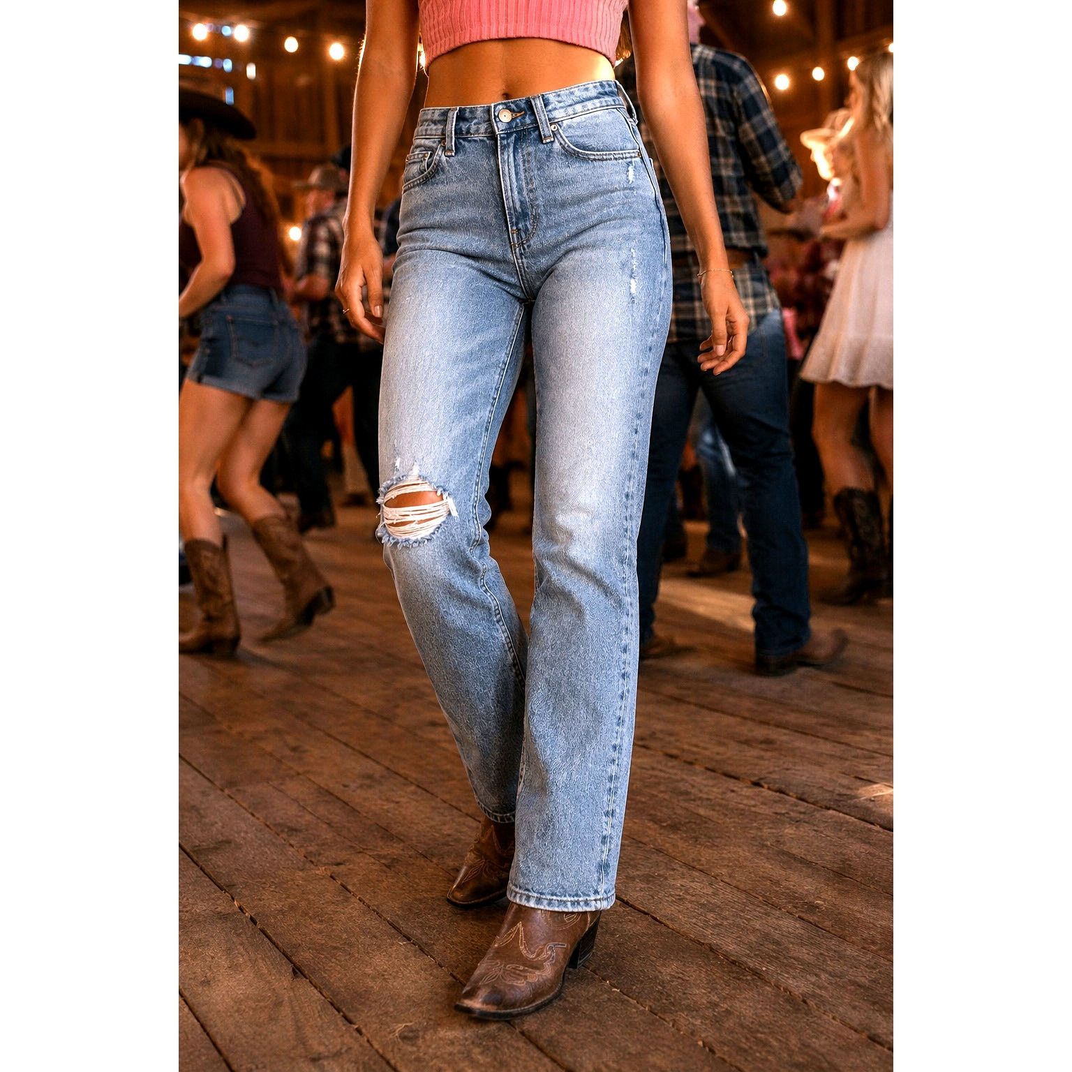 Other LNDN Landon Denim High Rise Distressed Jeans 36" Waist Size 36" / US 14 / IT 50 - 1 Thumbnail