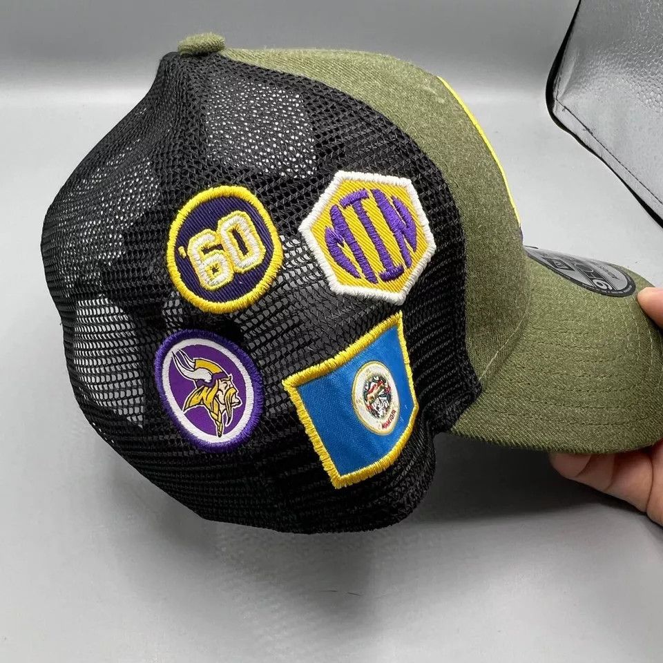New Era Minnesota Vikings Trucker Hat Men Green Snap Back Cap New Size ONE SIZE - 5 Thumbnail