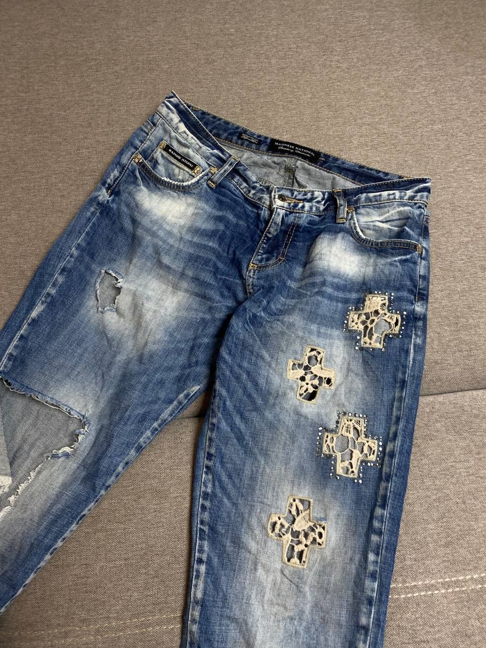 Japanese Brand × Vintage Vintage Japan Y2K Style stacked flared Distressed Camo Jeans Size US 28 / EU 44 - 10 Thumbnail