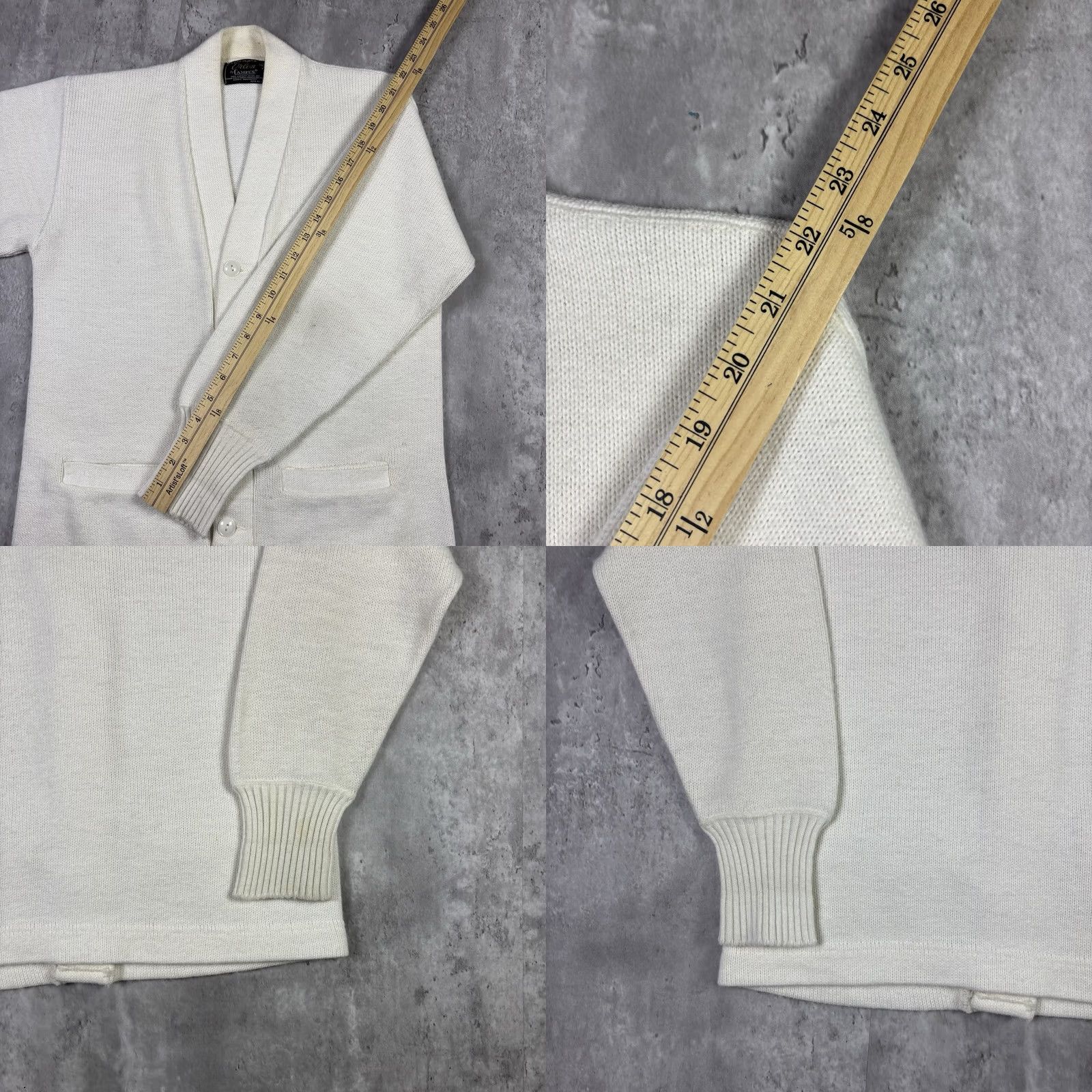 Vintage VINTAGE Campus White Cardigan Sweater Mens size S Acrylic Preppy Size US S / EU 44-46 / 1 - 9 Thumbnail
