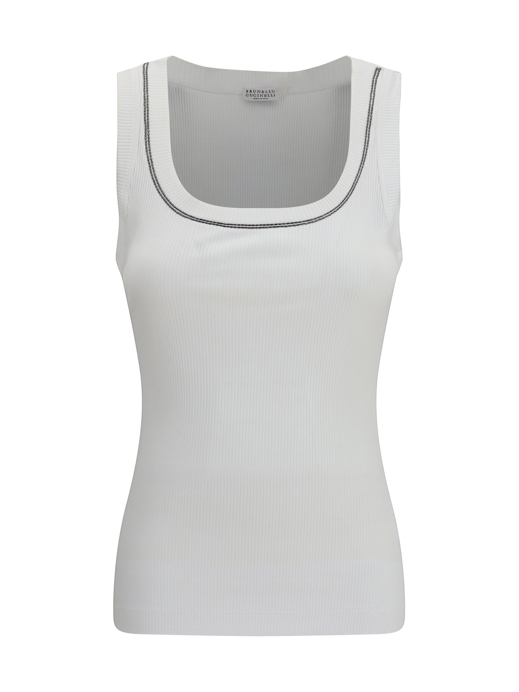 Brunello Cucinelli Top in cotton with crew neckline Size L / US 10 / IT 46 - 1 Thumbnail