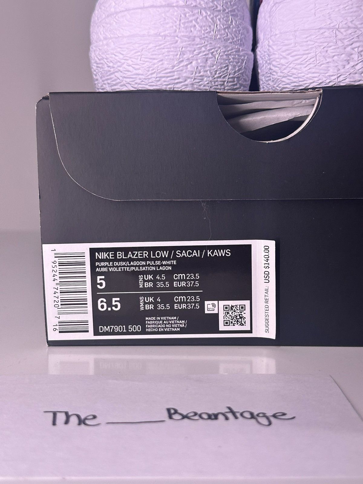 Kaws × Nike × Sacai Nike Blazer Low Sacai KAWS Shoes Purple Dusk-Aqua-Pink Size US 6.5 / IT 36.5 - 14 Thumbnail