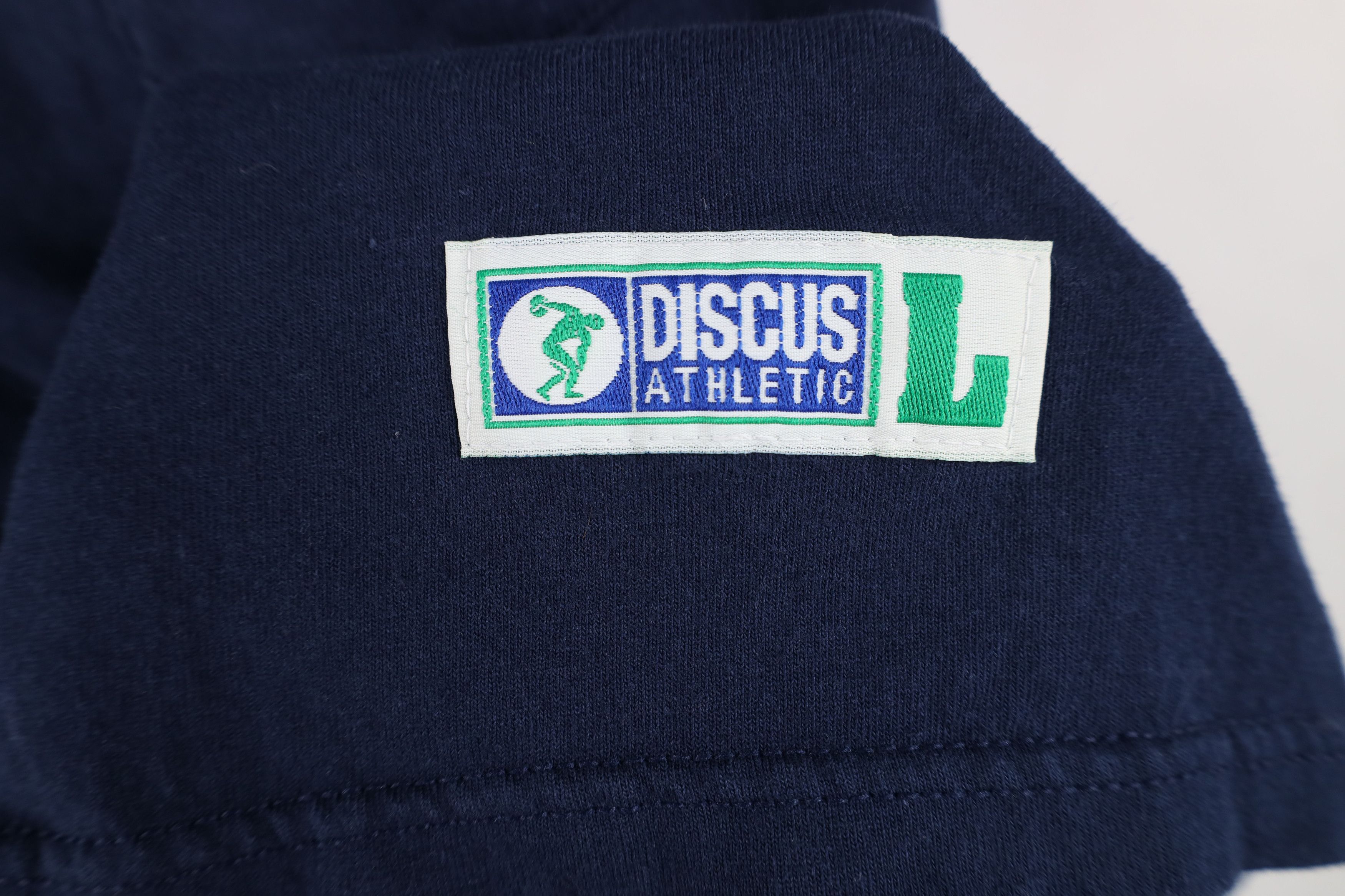 Vintage Vintage 90s Streetwear Heavyweight Cotton T-Shirt Navy Blue Size US L / EU 52-54 / 3 - 4 Thumbnail