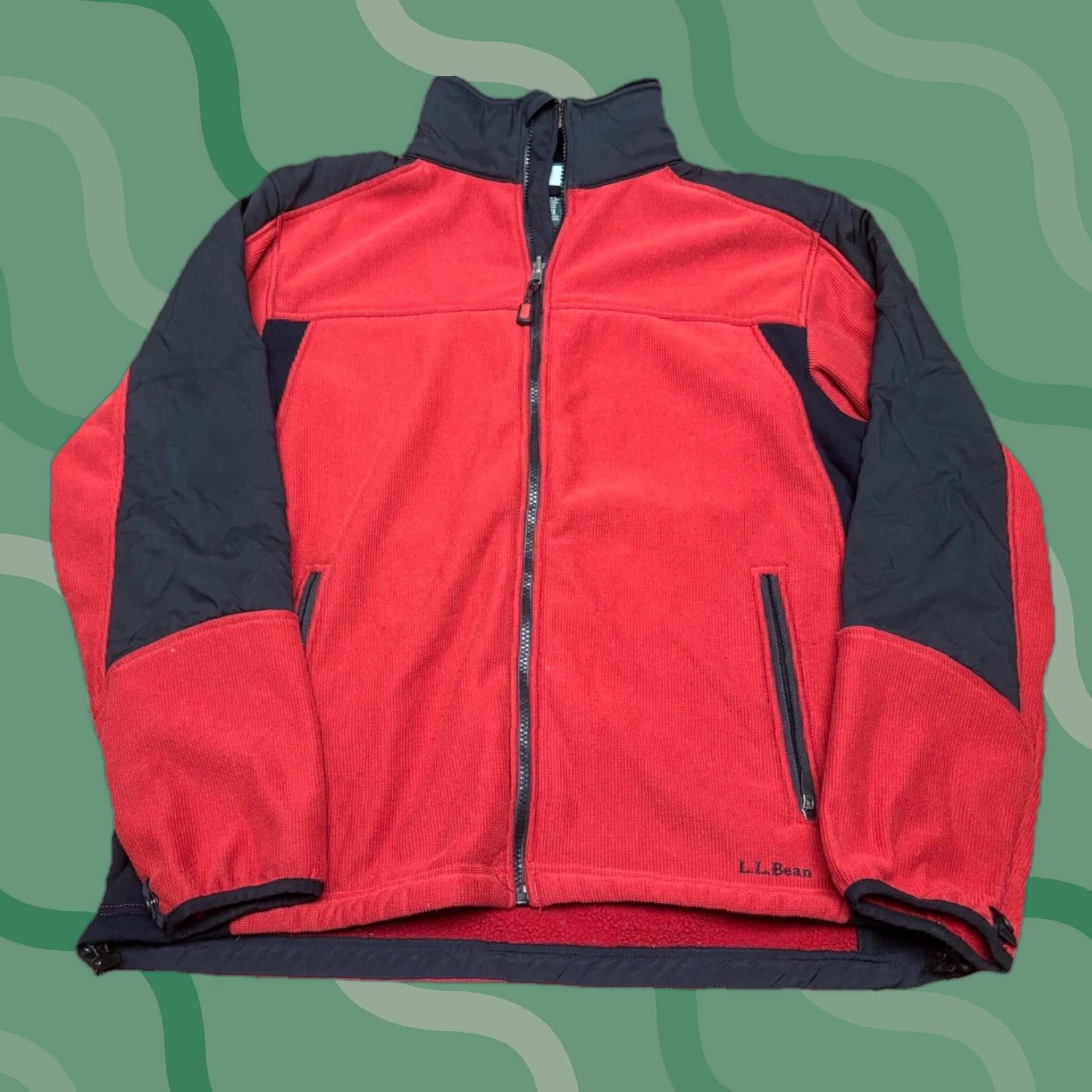 Vintage VINTAGE L.L.Bean Jacket Red XL Regular Men Zip Pockets Fleece Polyester Short Coat Size US XL / EU 56 / 4 - 1 Thumbnail