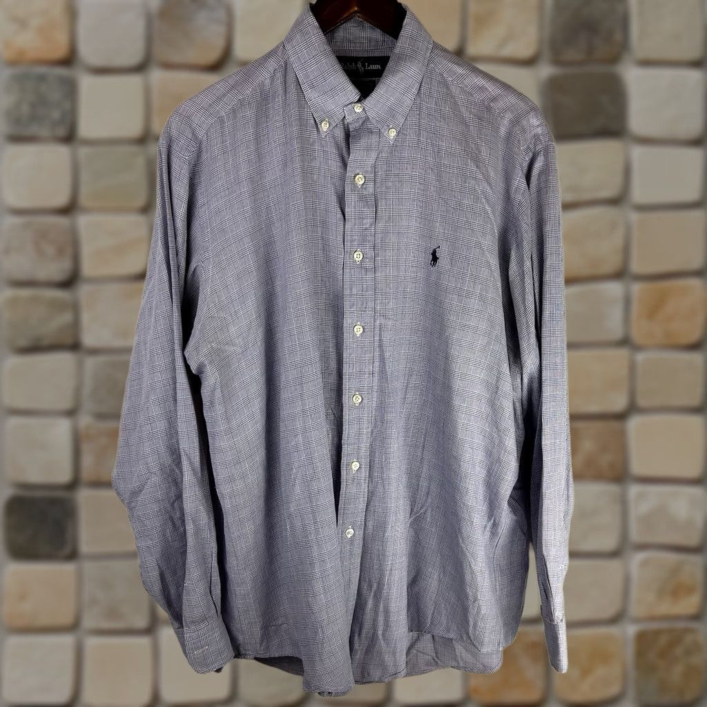 Ralph Lauren VINTAGE Ralph Lauren Yarmouth Long Sleeve Men Shirt Large 15 1/2 34/35 Purple Glen Check Size US L / EU 52-54 / 3 - 1 Thumbnail
