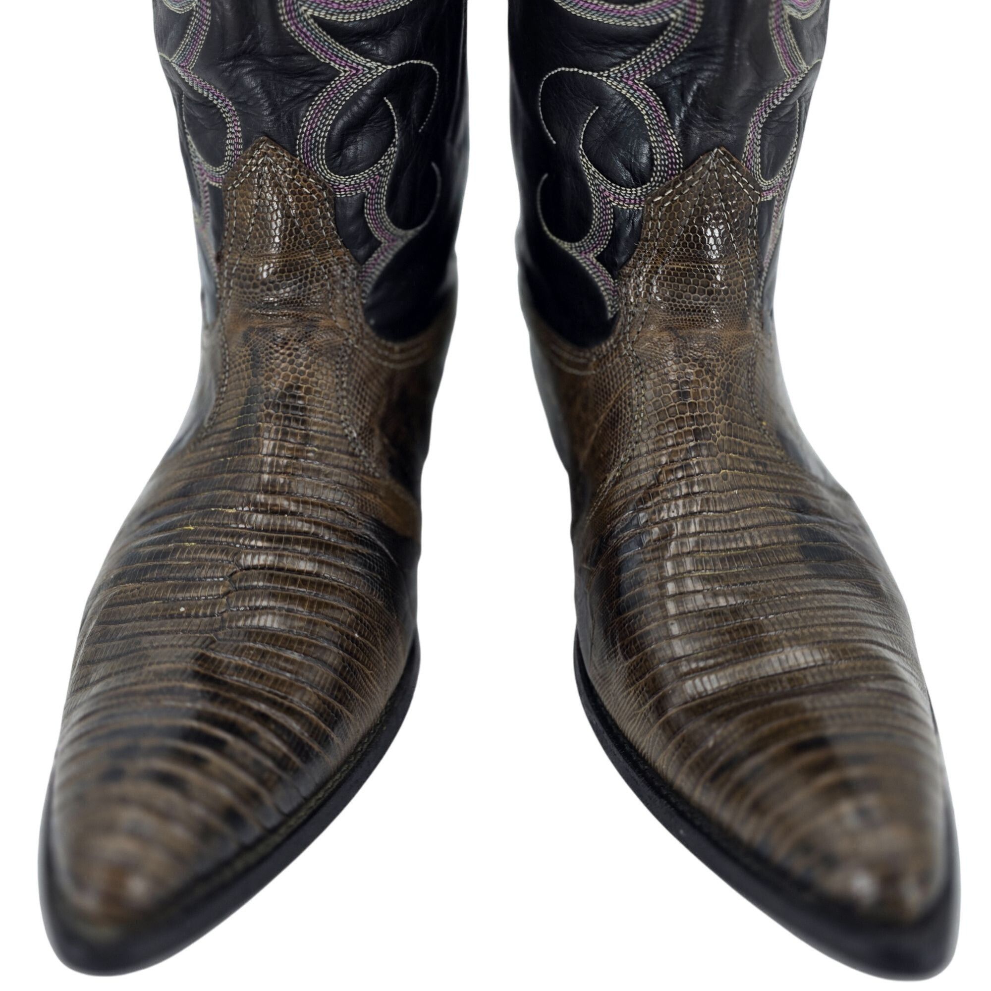 Nocona Boots Vintage Nocona Mens Size 12D Lizard Teju Exotic Leather Cowb Size US 12 / EU 45 - 10 Thumbnail