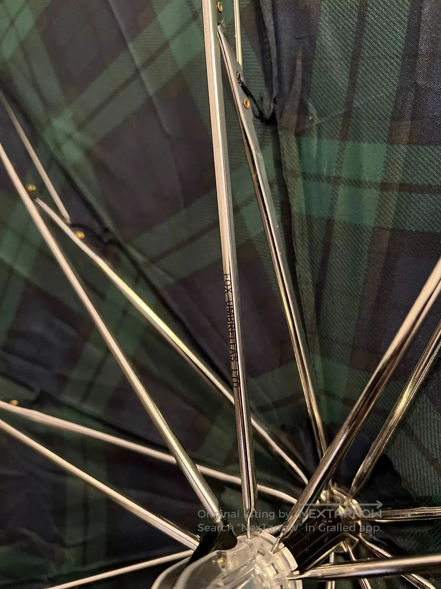 Fox Brothers Fox Umbrellas Scottish Green Tartan Folding. Size ONE SIZE - 5 Thumbnail