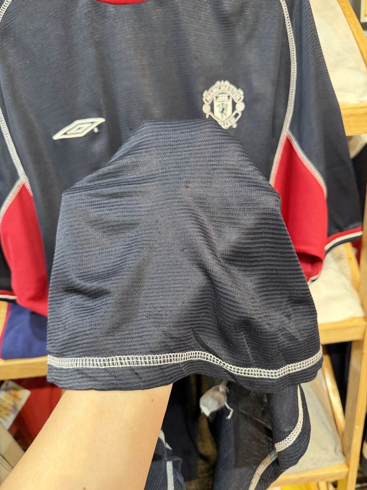 Umbro Vintage Manchester United 2001-02 G.Naville No.2 3nd Jersey Size US XL / EU 56 / 4 - 9 Thumbnail