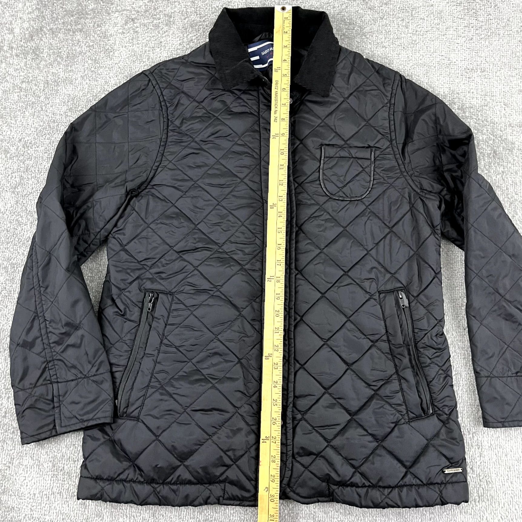 Saint James Saint-James Jacket Womens US 10 FR 42 Black Quilted Puffer Full Zip Snap Coat Size L / US 10 / IT 46 - 5 Thumbnail
