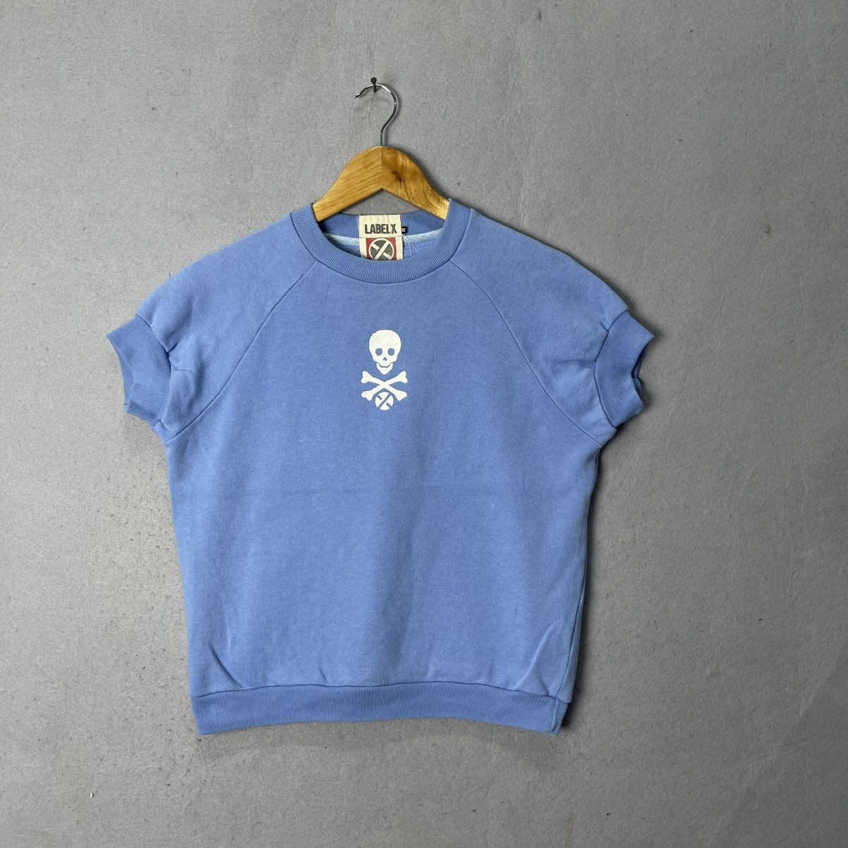 Vintage 2000s Label X Skull Logo Blue Crewneck Size US XS / EU 42 / 0 - 1 Thumbnail