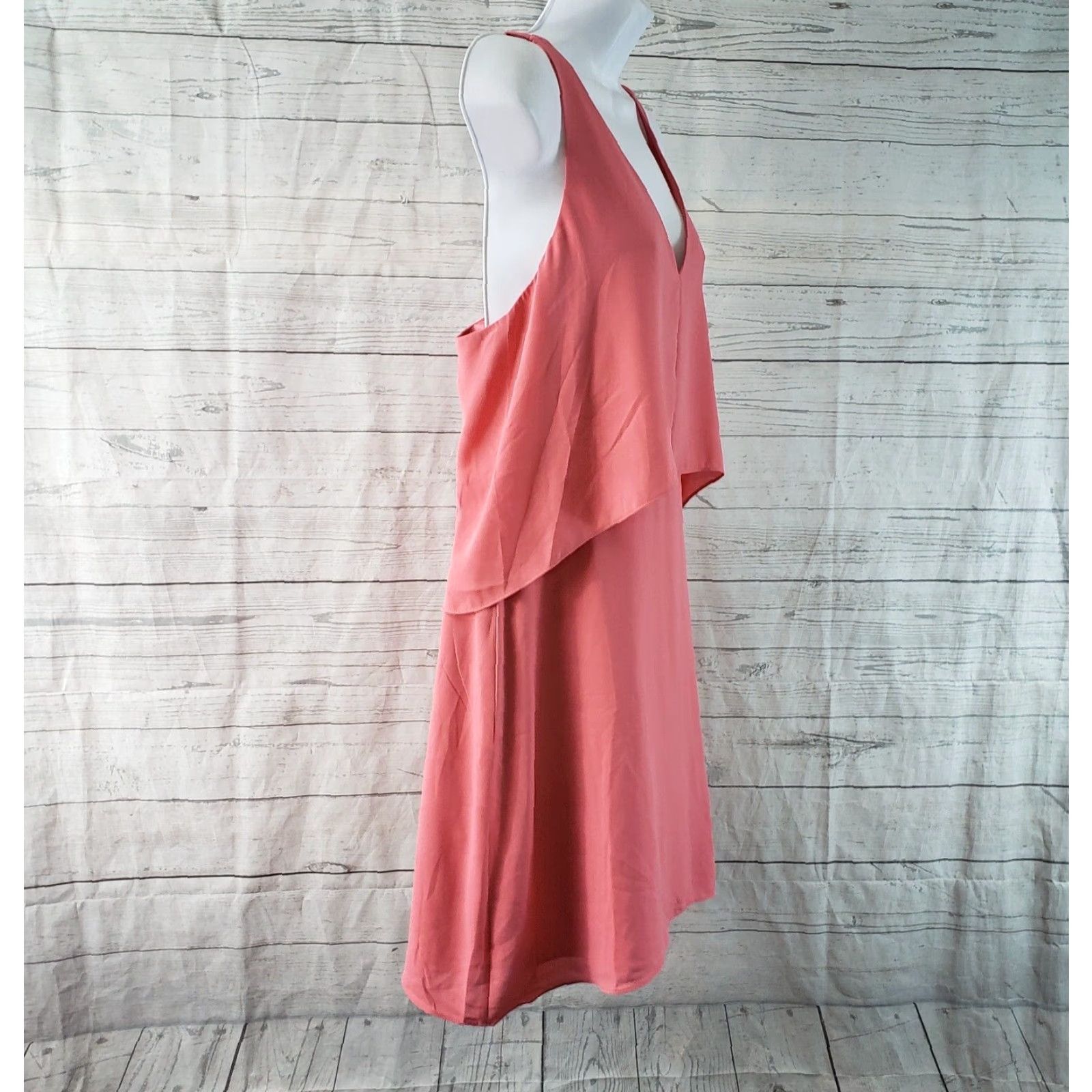 White House Black Market White House Black Market Womens Sleeveless V-Neck Shift Dress Sz Small Tea Rose Size S / US 4 / IT 40 - 3 Thumbnail