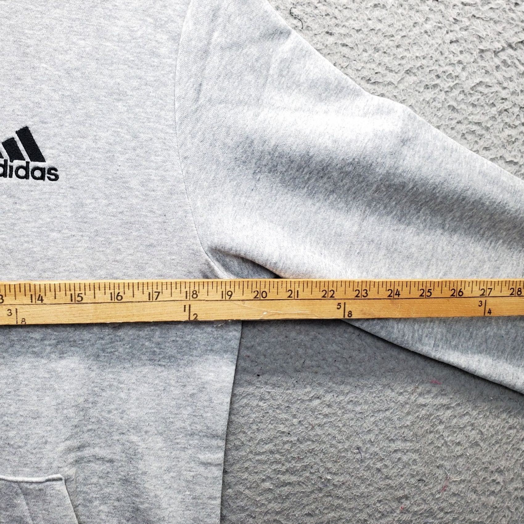 Adidas Adidas Hoodie Mens Gray Pullover Hooded Fleece Lined Kangaroo Pocket Ribbed Cuff Hem Size US S / EU 44-46 / 1 - 4 Thumbnail