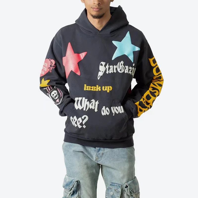 Japanese Brand Graffiti Stars Letter Foam Baggy Fleece Hoodies Size US XXL / EU 58 / 5 - 3 Thumbnail