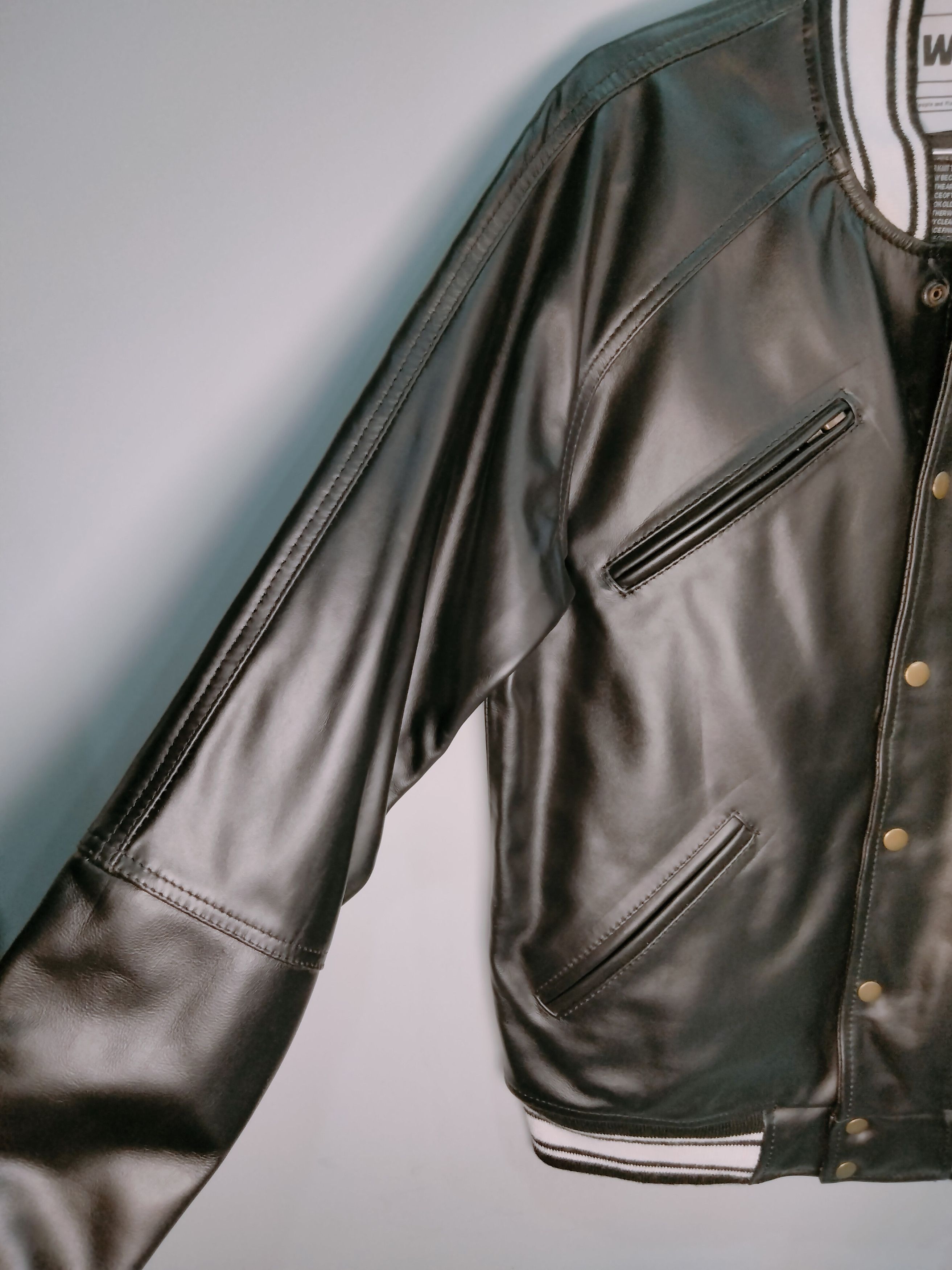 Vintage WLETI Black Sheep Leather Varsity Jacket - Premium Quality Size US M / EU 48-50 / 2 - 3 Thumbnail
