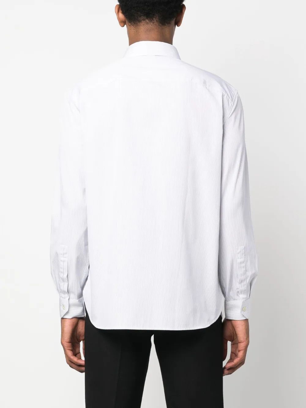Saint Laurent Paris o1y0325 Striped Shirt in White Size US S / EU 44-46 / 1 - 4 Thumbnail