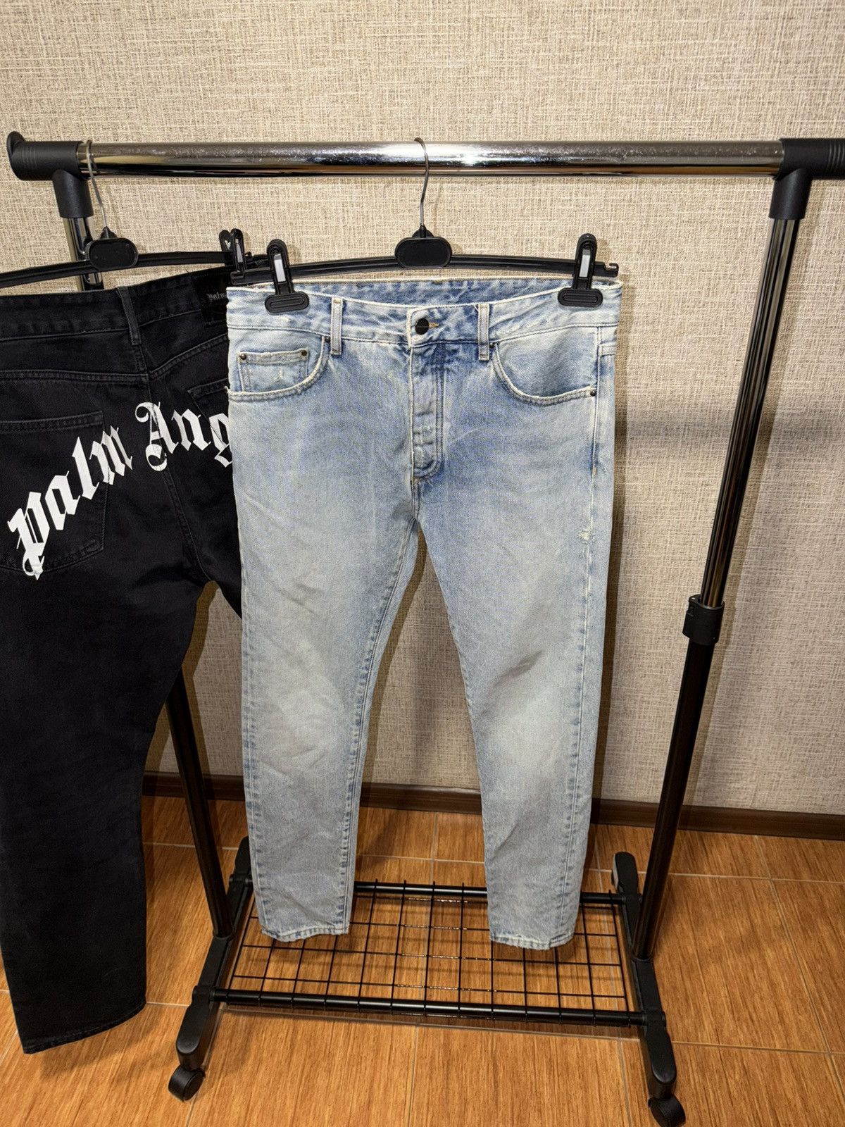 Palm Angels PALM ANGELS LOGO BLUE DISTRESSED JEANS Size US 30 / EU 46 - 3 Thumbnail