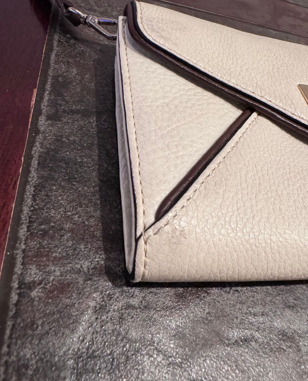 Kate Spade Kate Spade Beige and Brown Envelope Clutch Purse Size ONE SIZE - 10 Thumbnail