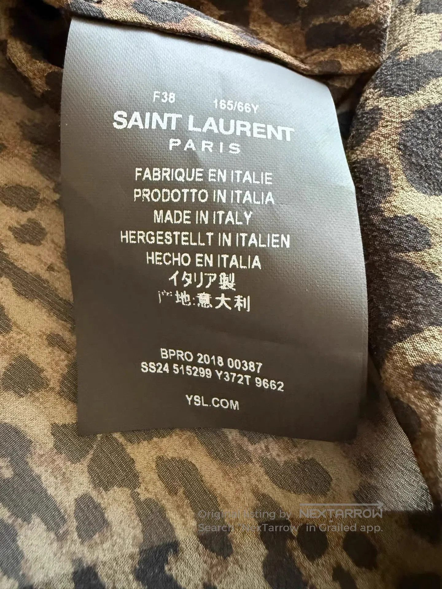 Saint Laurent Paris Leopard Print Long Sleeve Button-Up Shirt. Size US M / EU 48-50 / 2 - 5 Thumbnail