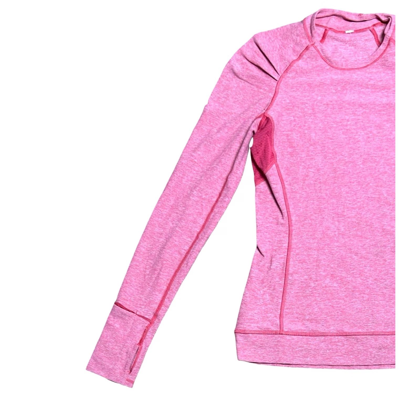 Lululemon Lululemon Top Sz 6 Think Fast Long Sleeve Pink Heathered Boom Juice Women's Shirt Activewear Running Yoga Cross Training Athletic Define Size M / US 6-8 / IT 42-44 - 2 Thumbnail