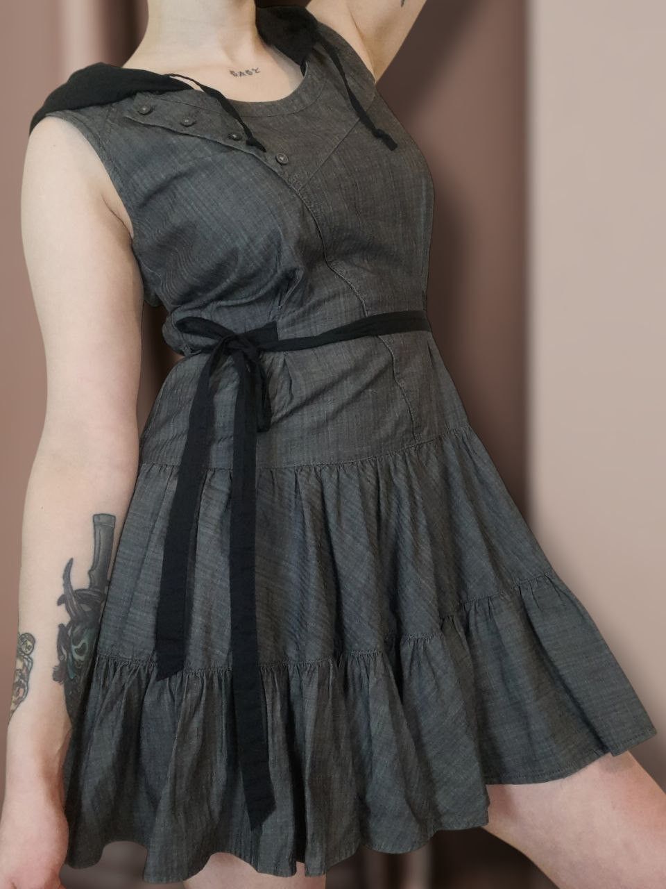 Hysteric Glamour Cop. Copine Vintage Diesel Mesh Ruffle Patchwork Hood Dress Size S / US 4 / IT 40 - 1 Thumbnail