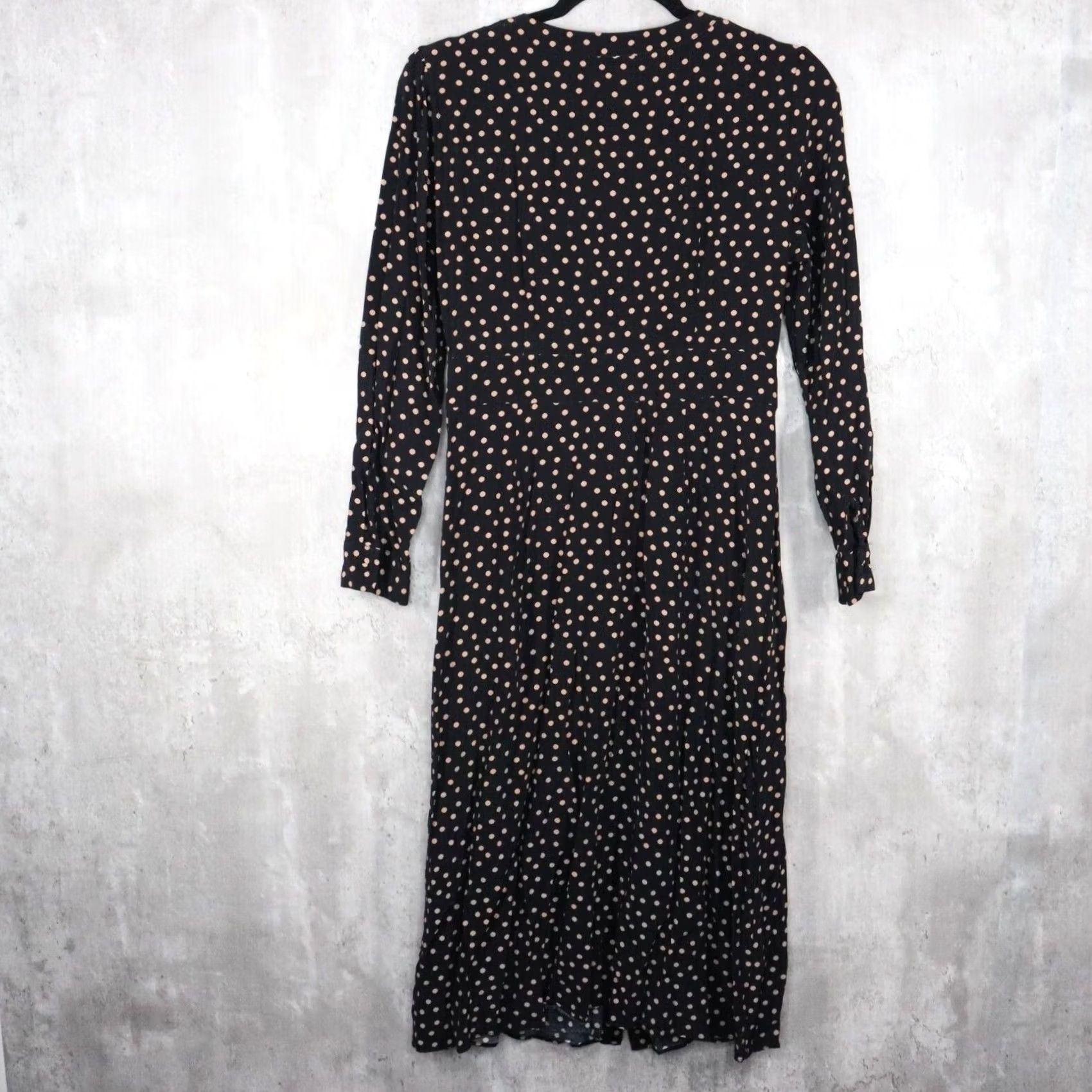 Boden Boden Midi Dress Womens Size 4 Black Beige Polka Dot Elsie Button Front Size S / US 4 / IT 40 - 5 Thumbnail