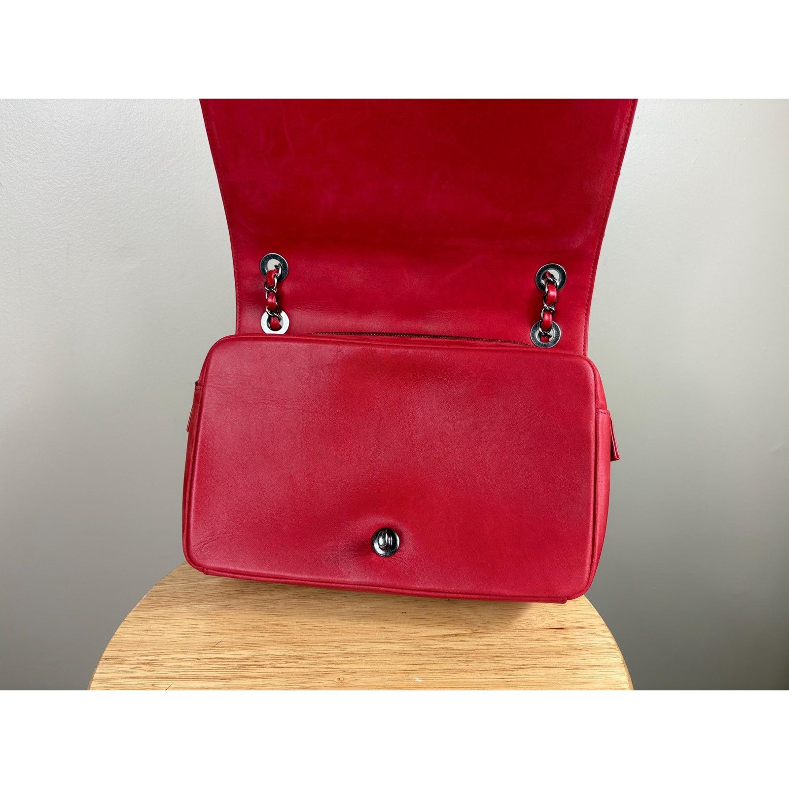 Chanel Authentic Chanel Matelasse Red Calfskin Cocomark Shoulder Size ONE SIZE - 11 Thumbnail