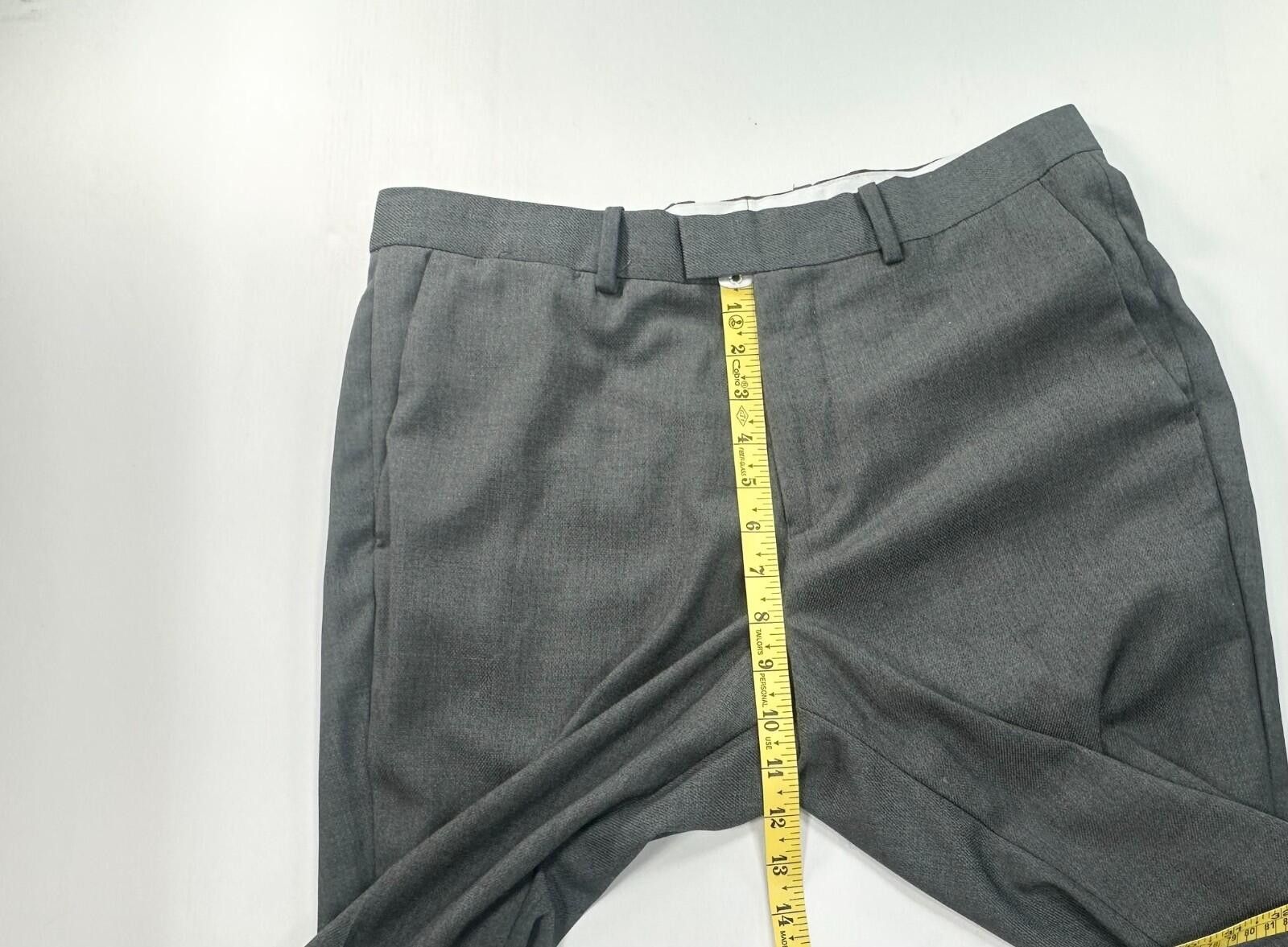 H&M H&M Slim Fit Flat Front Regular Dress Pants Gray Mens 34/30 Size US 34 / EU 50 - 4 Thumbnail
