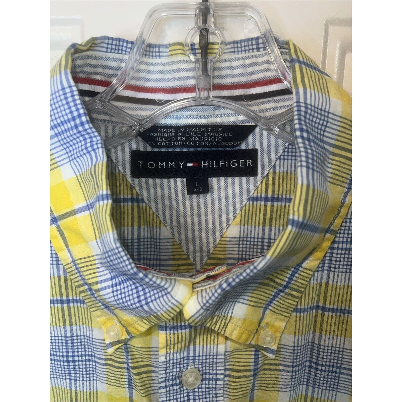 Tommy Hilfiger Tommy Hilfiger Men’s Short Sleeve Plaid Button Shirt Large Size US L / EU 52-54 / 3 - 3 Thumbnail
