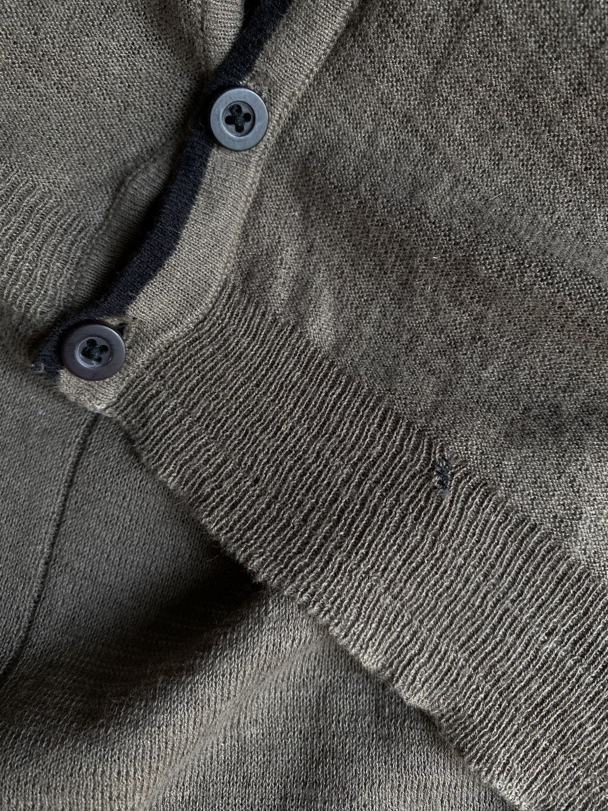 Neil Barrett BLVCKBARRETT Taupe Sheer V-Neck Button Cardigan Size M / US 6-8 / IT 42-44 - 8 Thumbnail