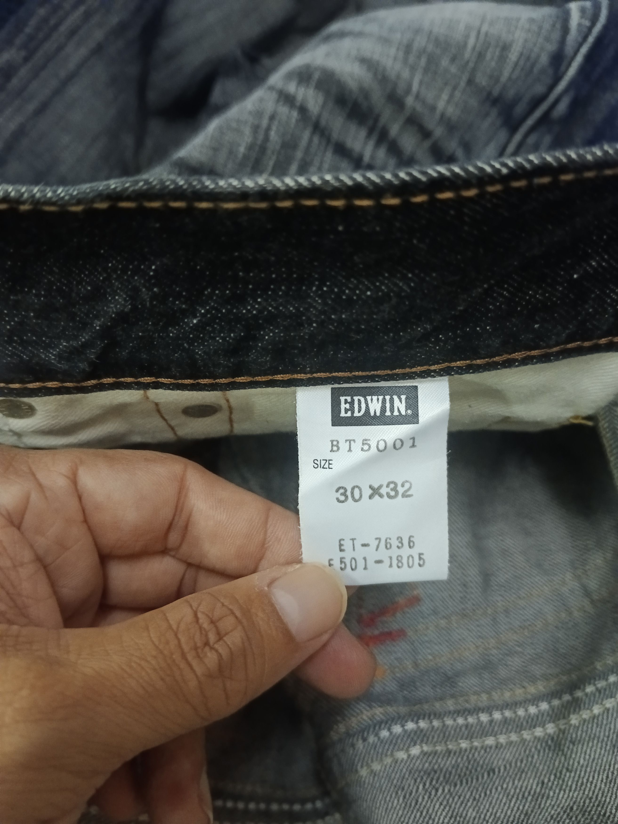 Edwin FLARE WASHED BLACK BLUE TRIP DENIM PANTS Size US 30 / EU 46 - 9 Thumbnail