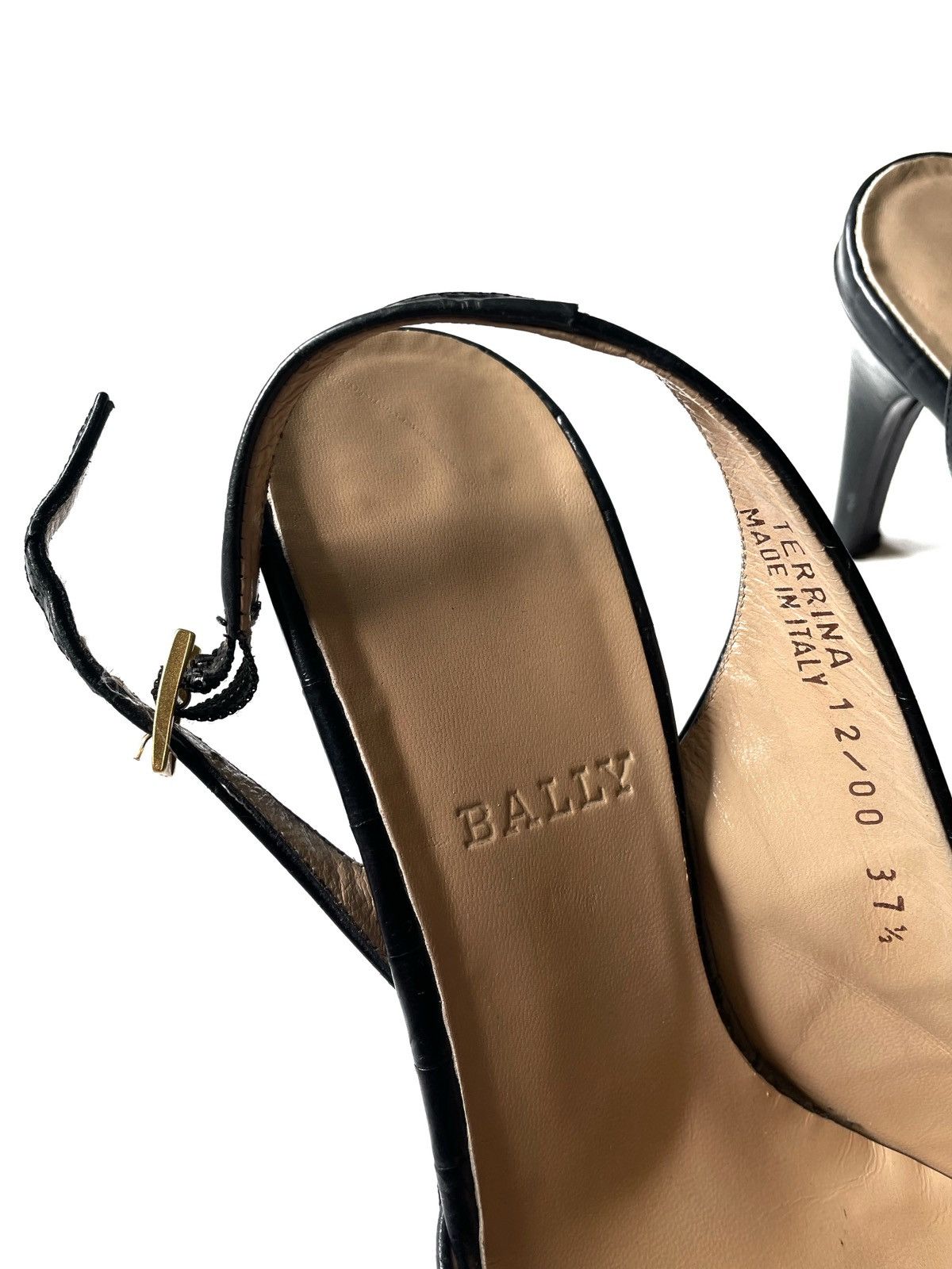 Bally Bally Terrina Women Croc Style Leather Heels Size 37.5 Italy Size US 7.5 / IT 37.5 - 6 Thumbnail