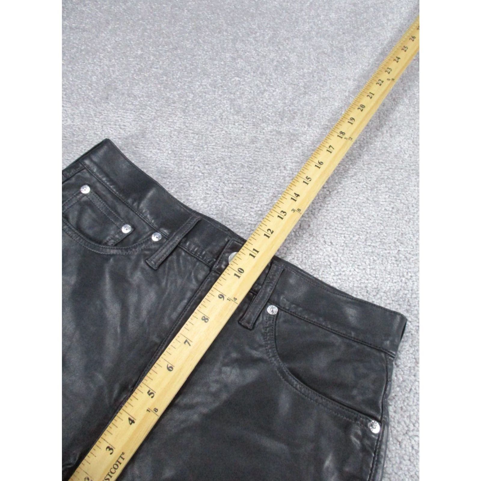 J.Crew J.CREW Pants Womens 27 Black Faux Leather Classic Straight NEW Dress Pants Women Size 27" / US 4 / IT 40 - 6 Thumbnail
