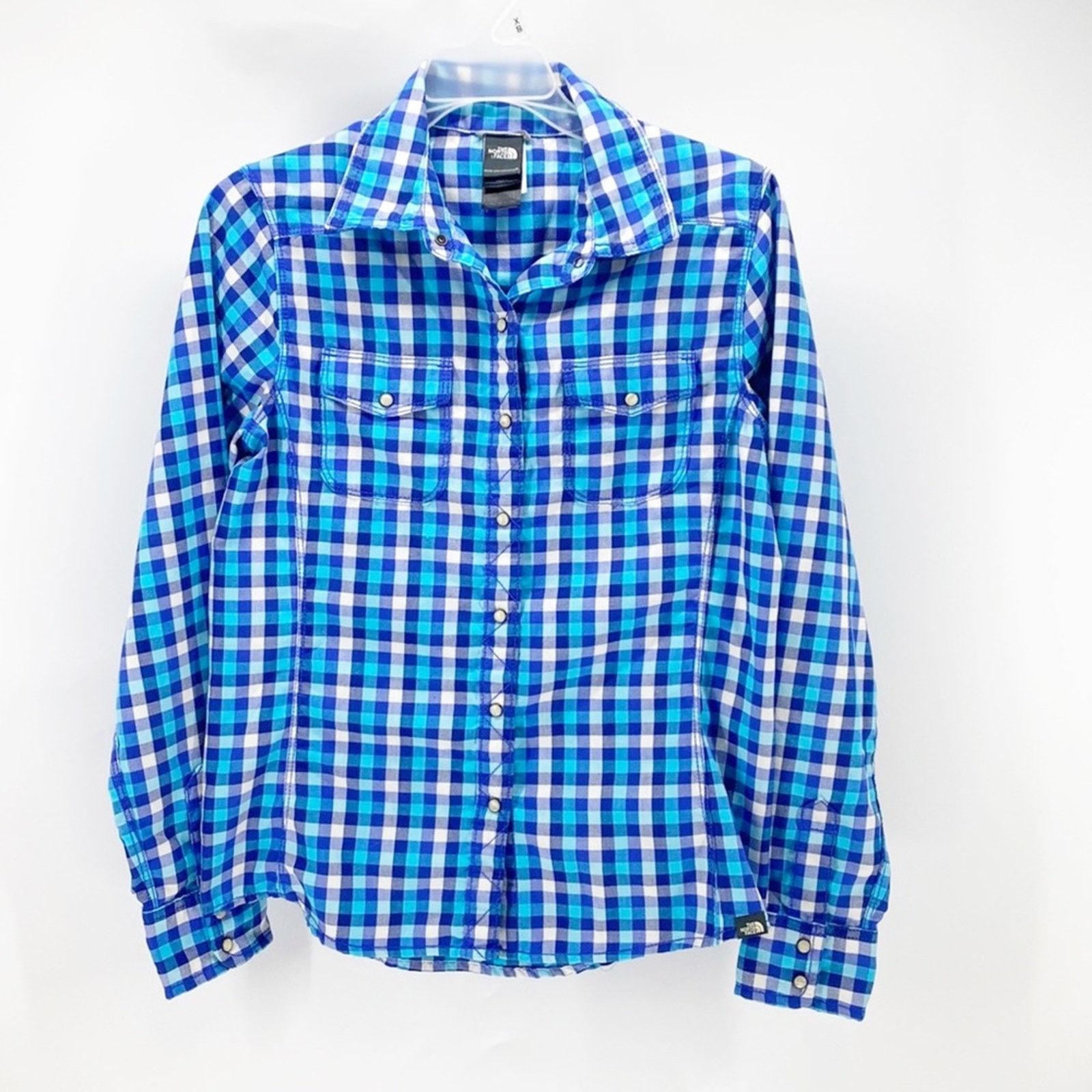 The North Face The North Face Blue Plaid Flannel pearl Button Down Gorpcore Size S / US 4 / IT 40 - 1 Thumbnail