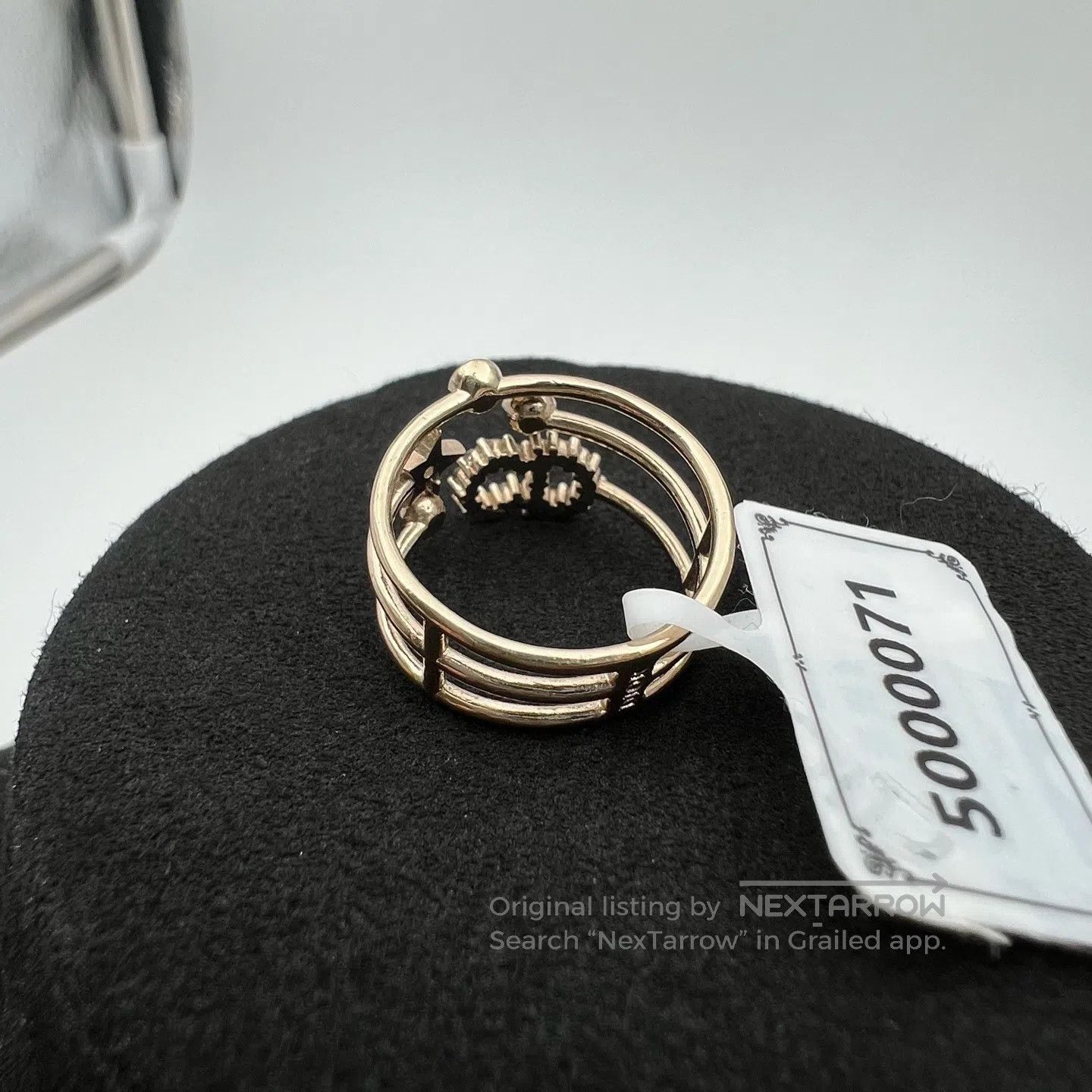 Dior Dior CD Full Diamond Letter Three-Piece Ring Size ONE SIZE - 2 Thumbnail