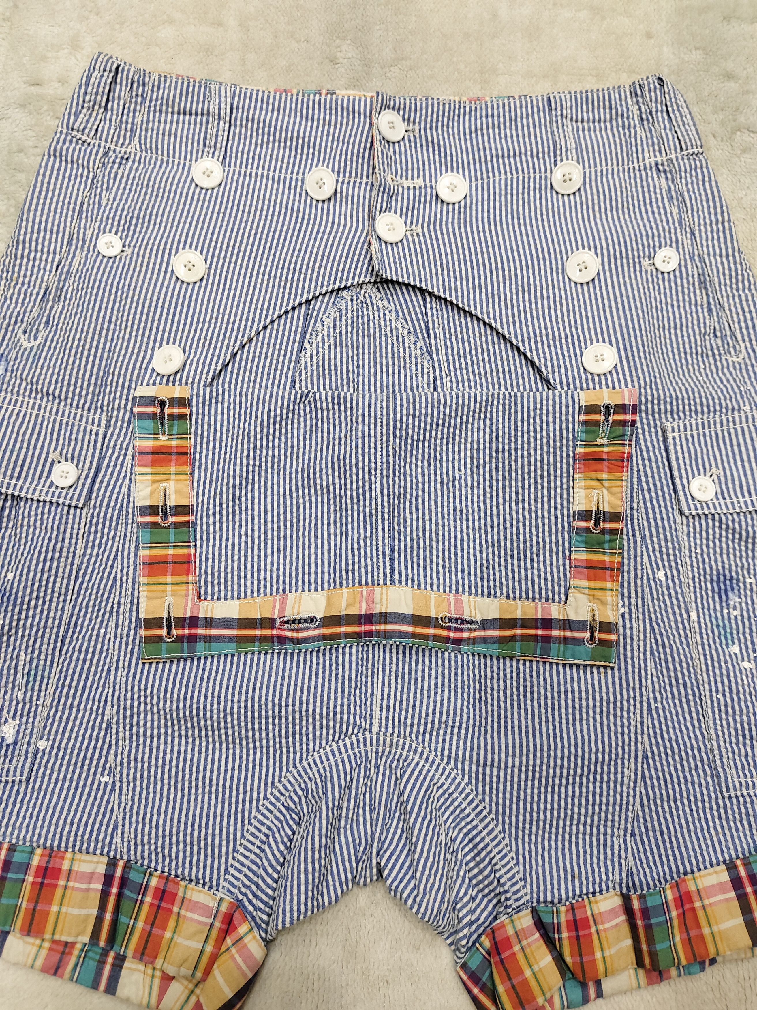 Ne-Net 🇯🇵 Ne-Net 🇯🇵 Sailor Seersucker Drop Crotch Cargo Pant Size 30" / US 8 / IT 44 - 3 Thumbnail