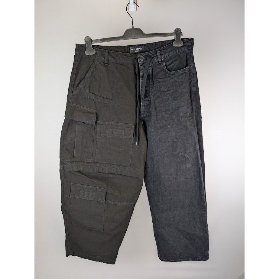 Balenciaga o1rshd1 Hybrid Baggy Denim Pants in Black Size US 30 / EU 46 - 1 Thumbnail