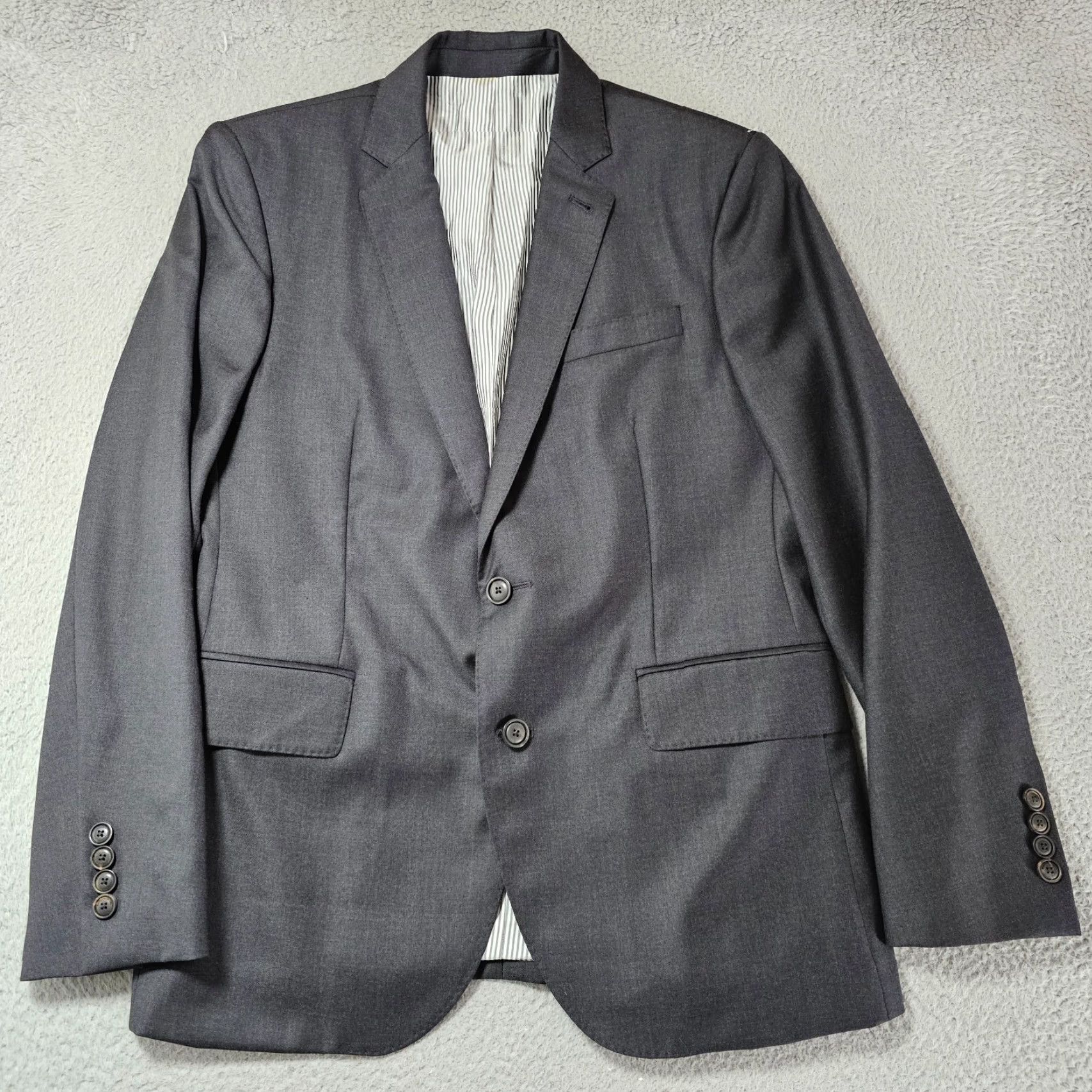 Brooklyn Tailors Brooklyn Tailors Blazer Womens Size 4 Grey Wool Full Canvas 2 Button Suit Jacket Size L / US 10 / IT 46 - 2 Thumbnail