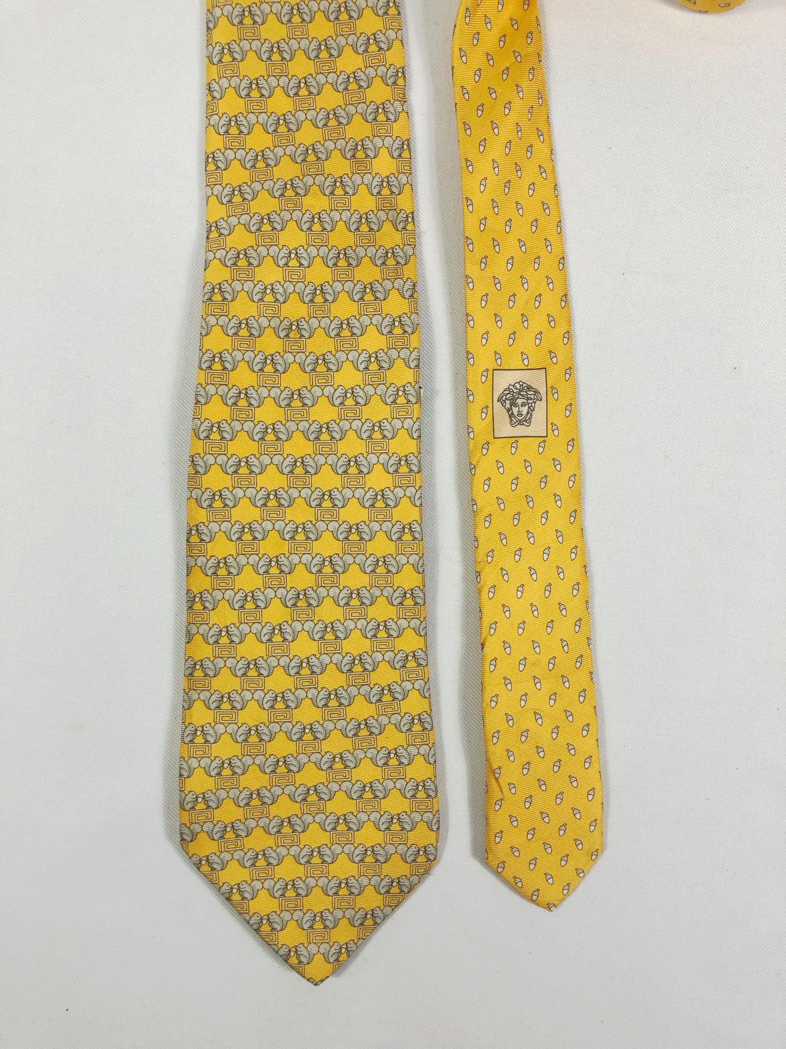 Versace NOS Versace Medusa Silk Tie Squirrel Motive Made in Italy Size ONE SIZE - 3 Thumbnail