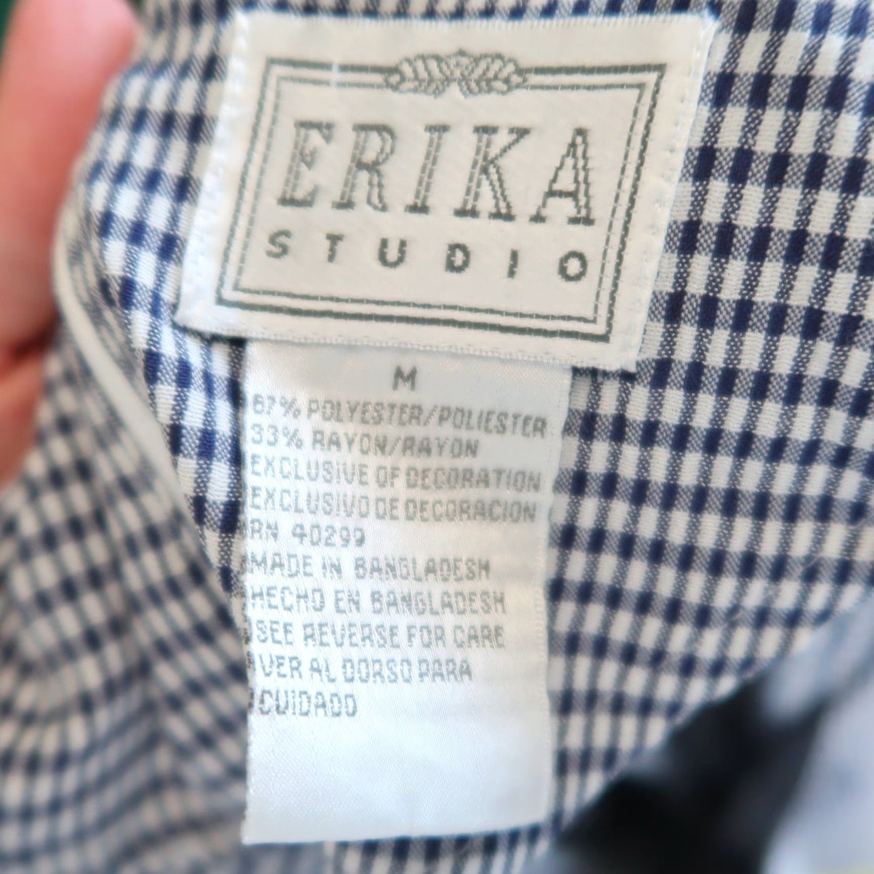 Vintage VINTAGE Erika Gingham Midi Dress Navy Blue White 90s M Women Casual Sundress Short Sleeve Midi Dress Women M Navy White Gingham 90s Vintage Size M / US 6-8 / IT 42-44 - 5 Thumbnail