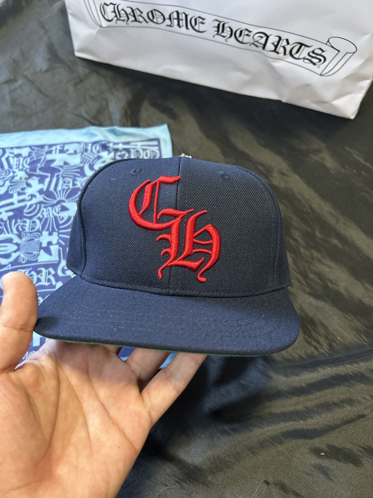 Chrome Hearts Chrome Hearts 6 Panel BaseBall Hat Navy/Red RARE. Size ONE SIZE - 2 Thumbnail