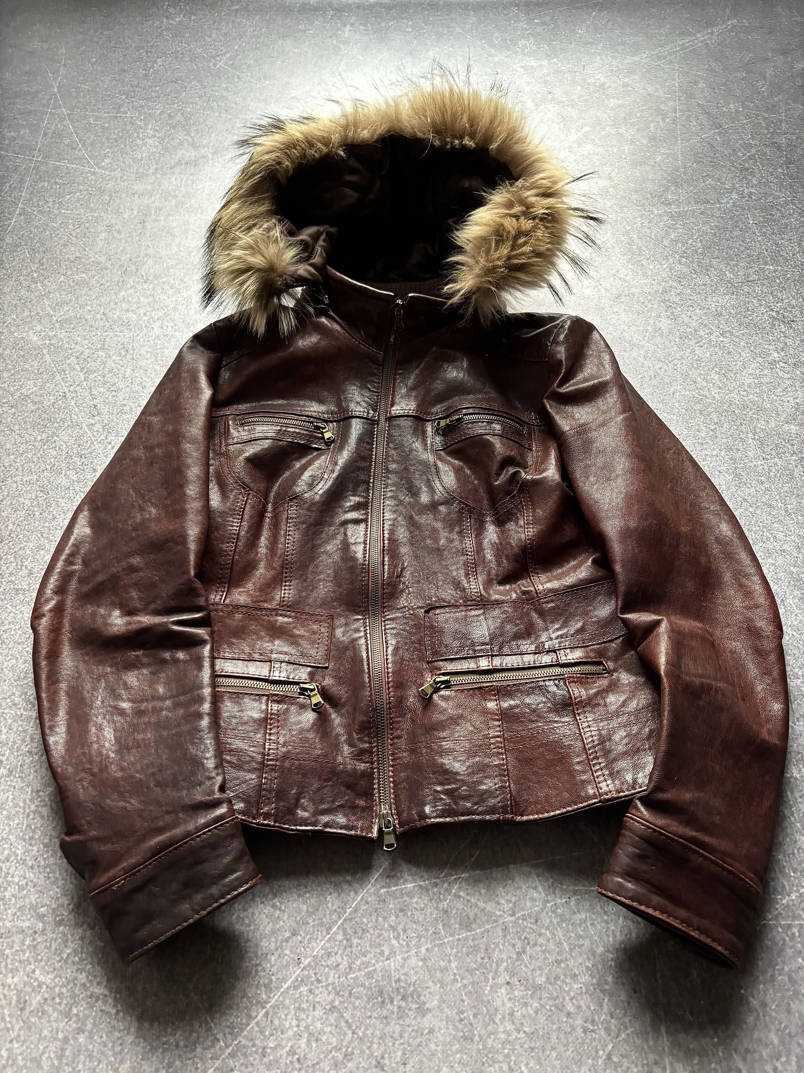 Yohji Yamamoto 2000s JAPANESE ISSEY MIYAKE STYLE WASHED FUR/LEATHER JACKET Size US S / EU 44-46 / 1 - 1 Thumbnail