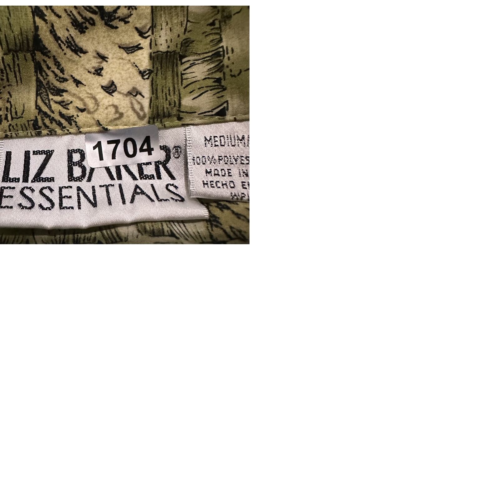 Vintage VINTAGE Liz Baker Blouse Boxy Long Sleeve Collared 90s Leopard Animal Print Green Medium Womens Size M / US 6-8 / IT 42-44 - 9 Thumbnail