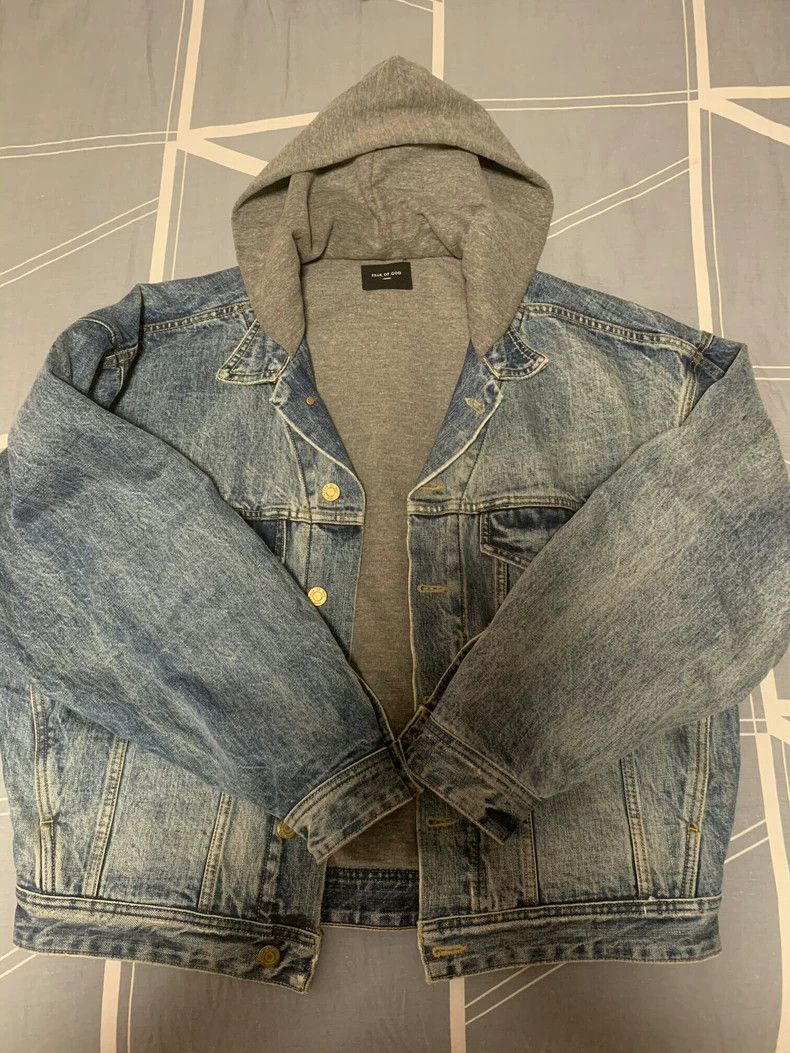Fear of God Fear of God 5th Denim Hooded Jacket - dmc Size US XL / EU 56 / 4 - 1 Thumbnail