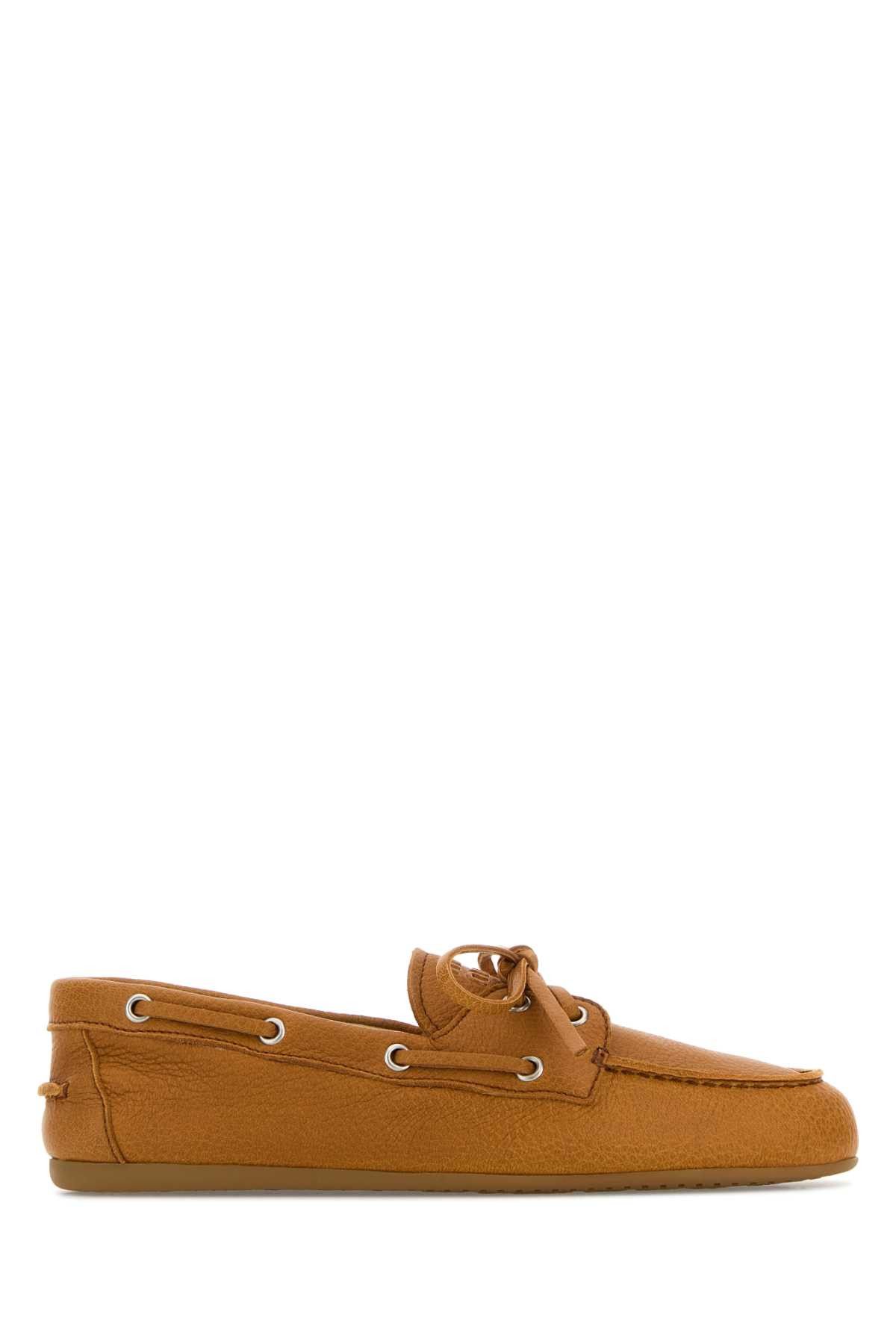 Miu Miu Orange Leather Loafers Size US 9 / IT 39 - 1 Thumbnail